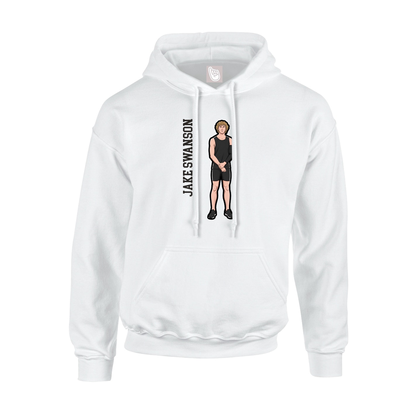 Youth Hoodie — Name Vertical in White