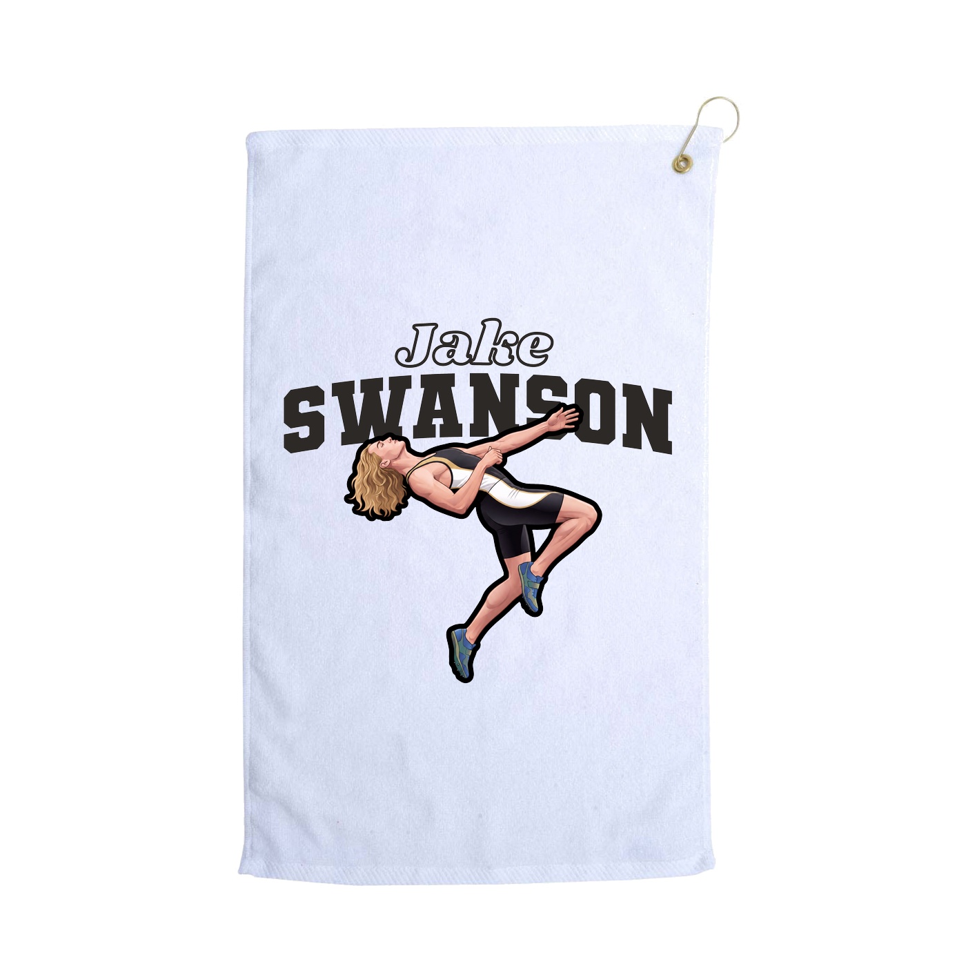 Golf Towel — Name Arch in White