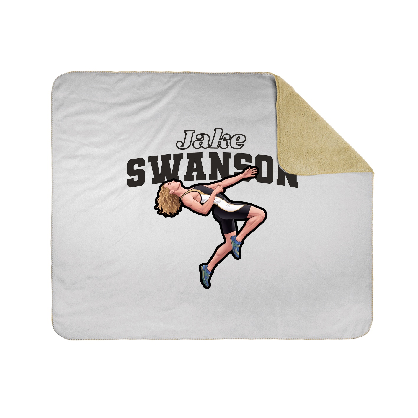 Throw Blanket — Name Arch in White