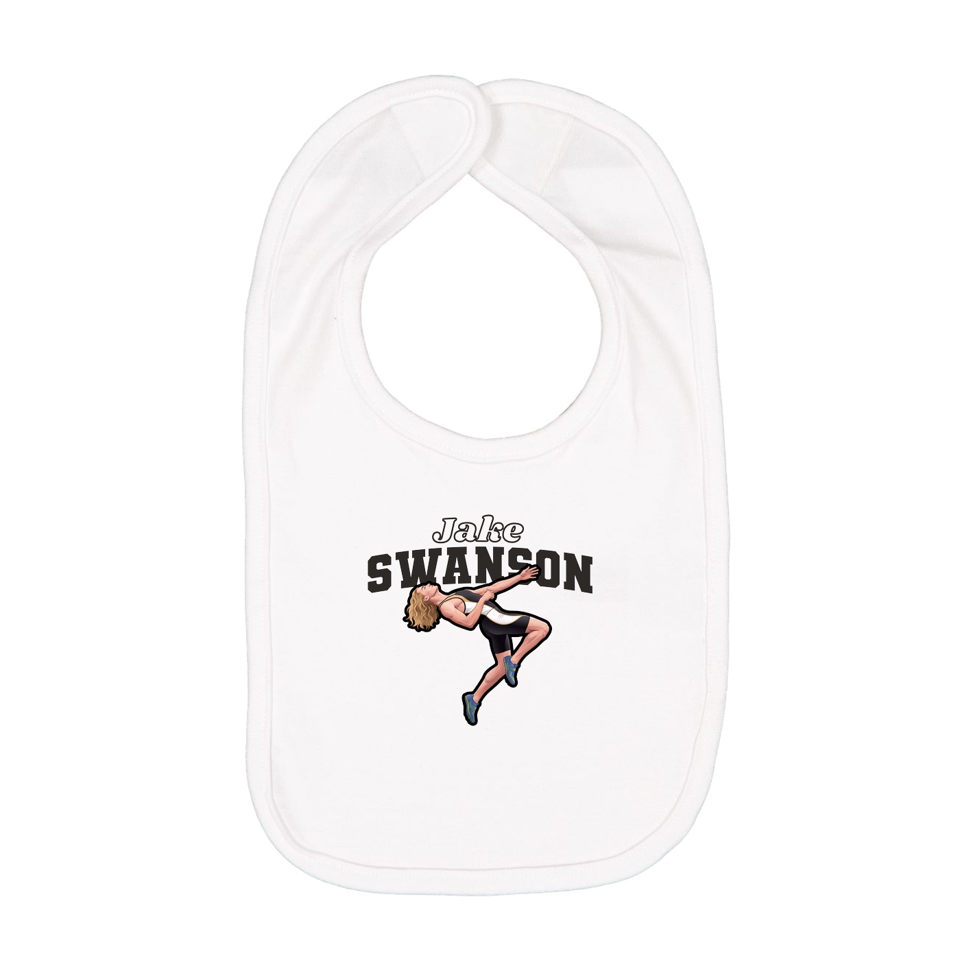 Infant Bib — Name Arch in White