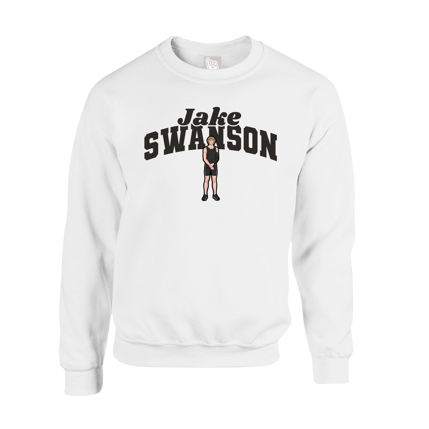Fleece Crew — Signature Arch in White