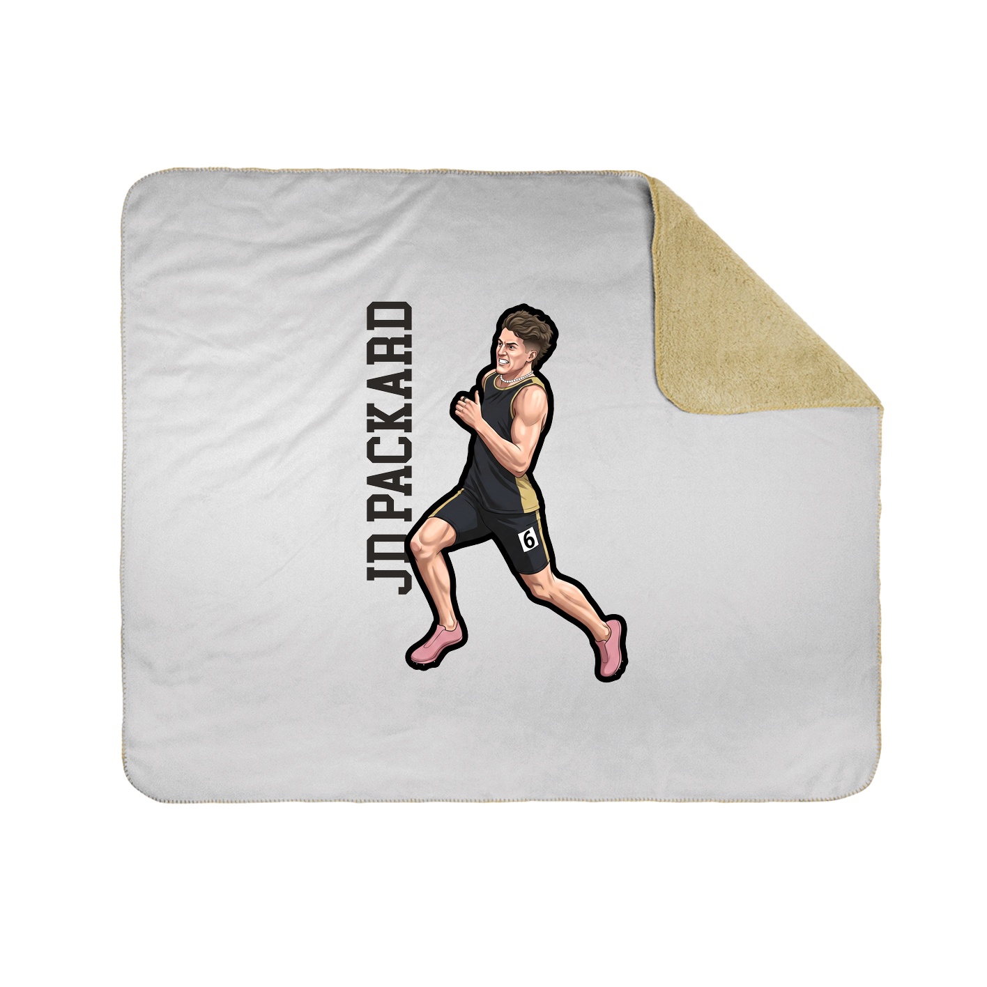 Throw Blanket — Name Vertical in White