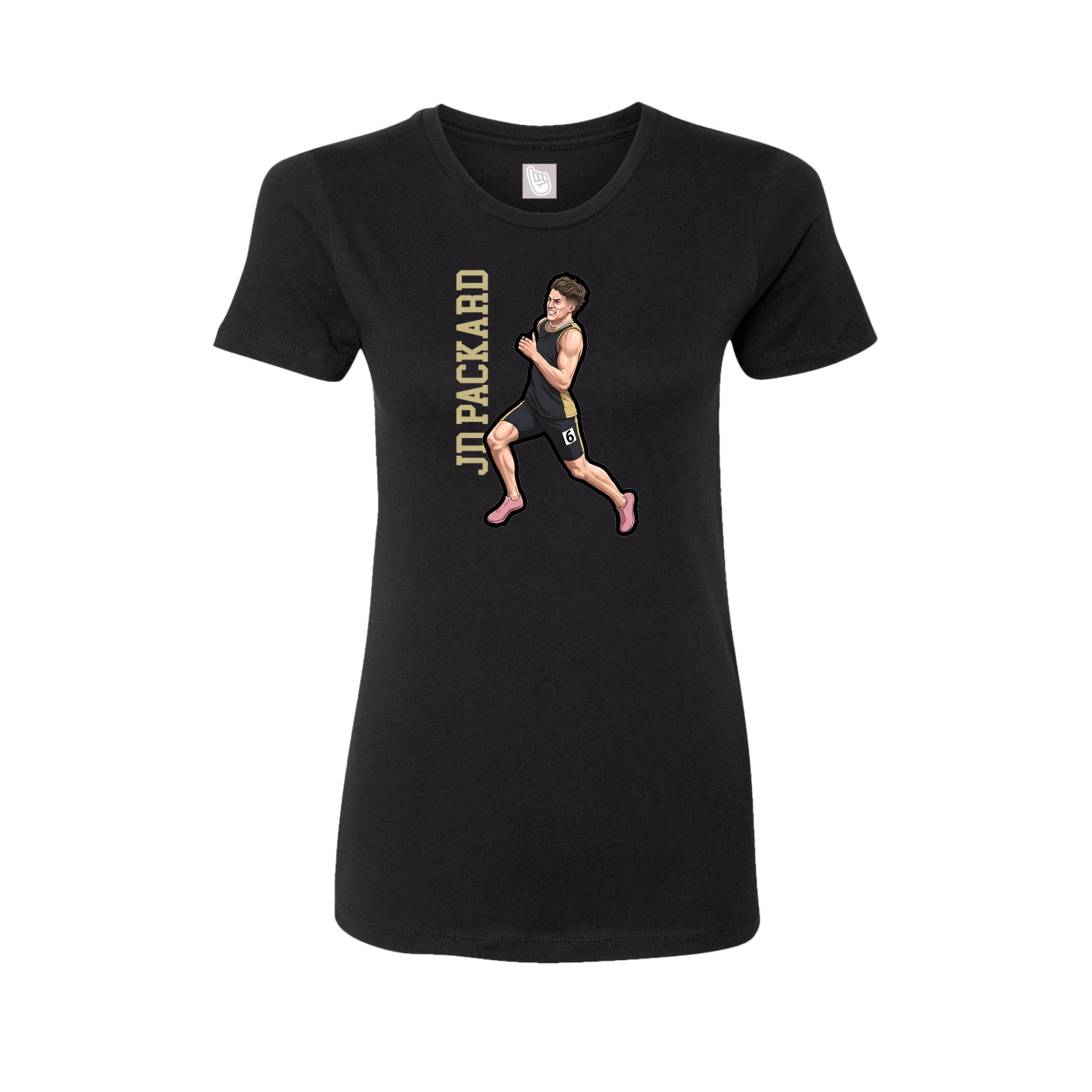 Fitted Women's Tee — Name Vertical in Black