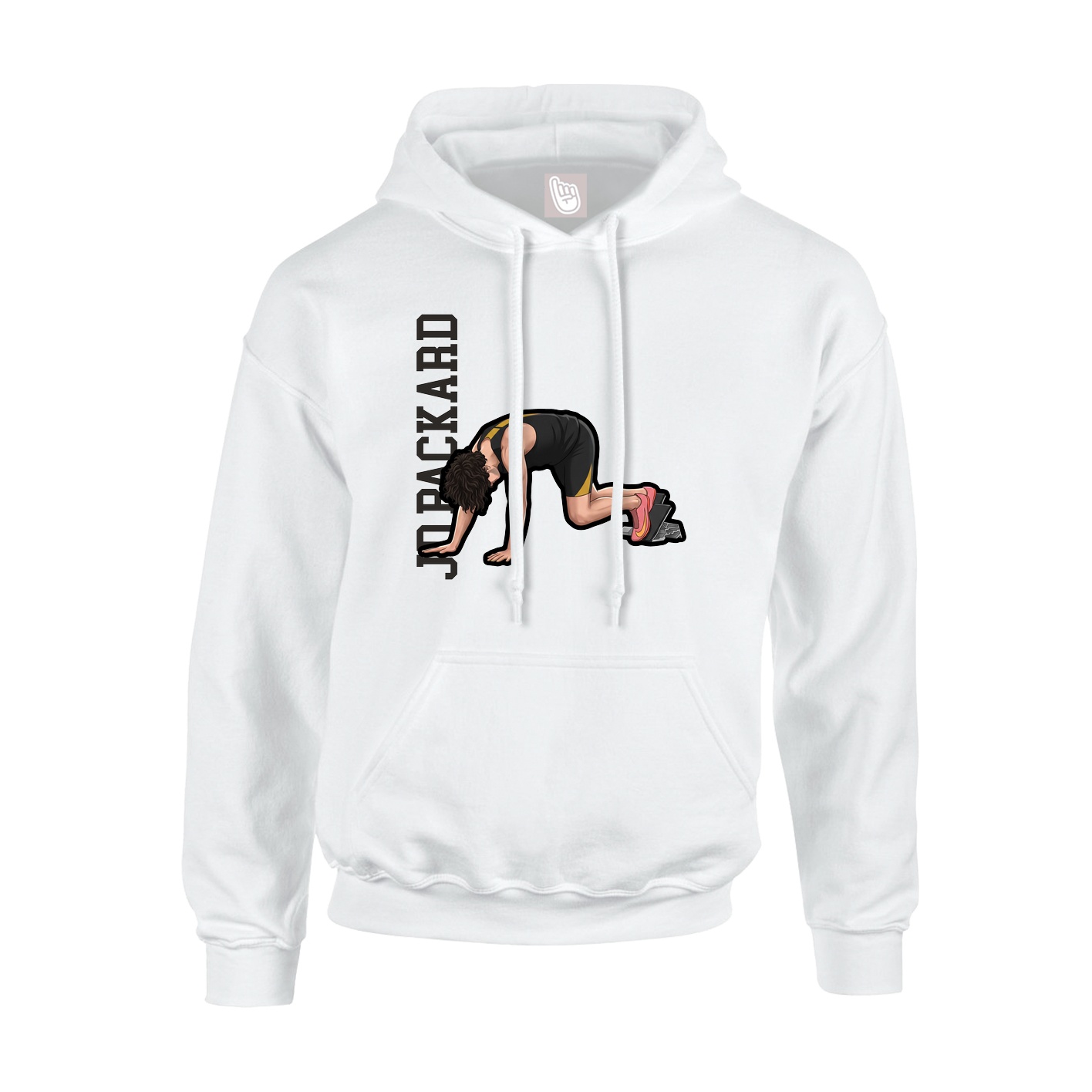 Hoodie — Name Vertical in White