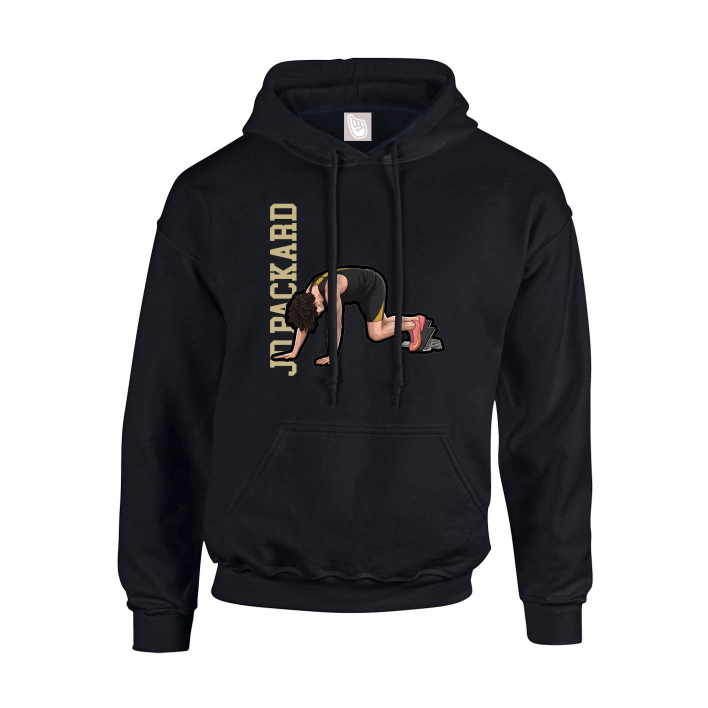 Youth Hoodie — Name Vertical in Black