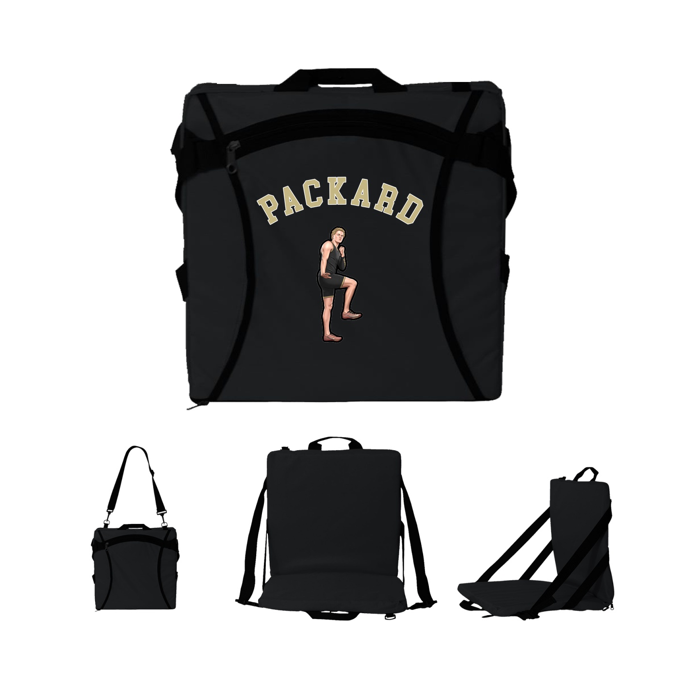 Folding Stadium Seat — Shirsey Arch in Black