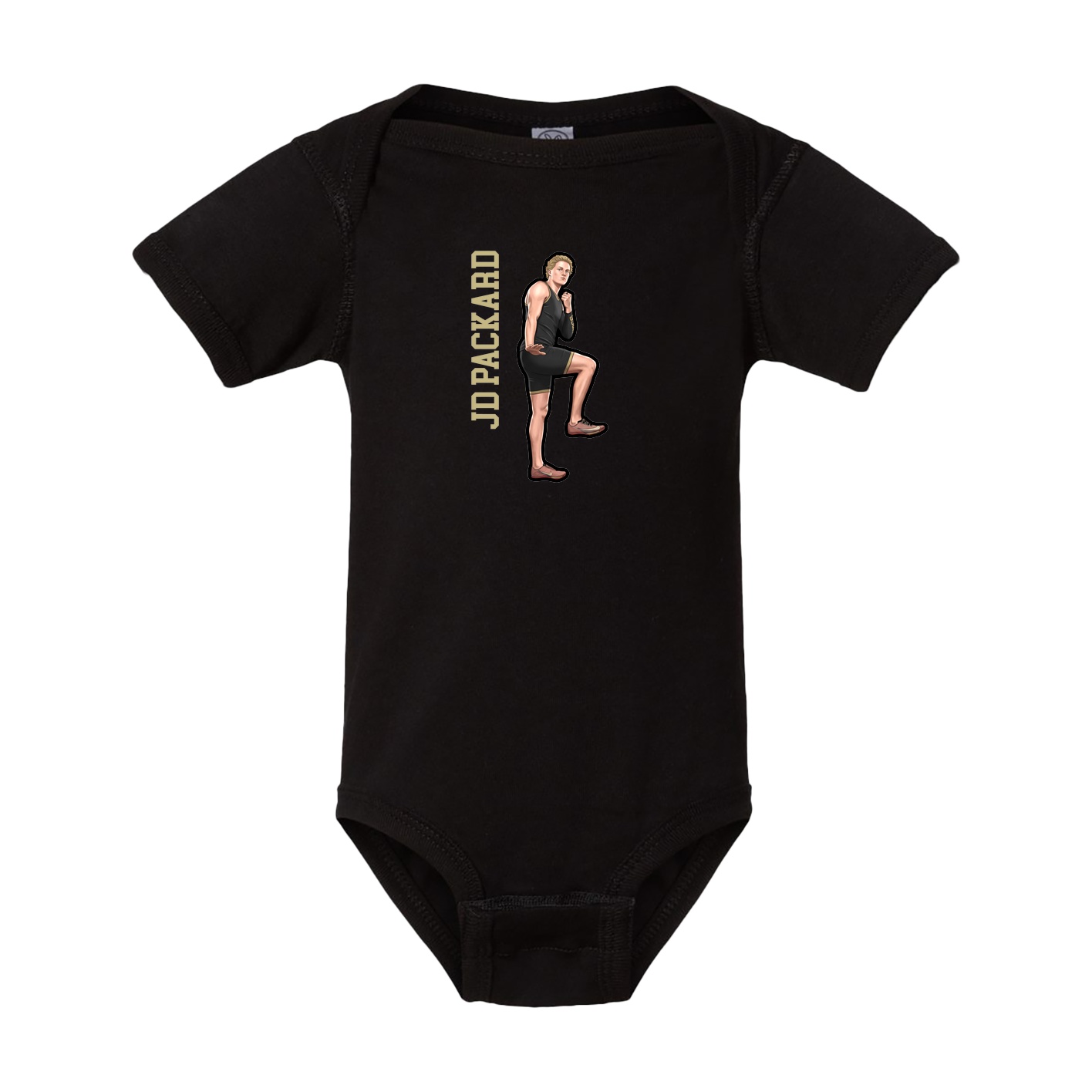 Baby Onesie — Name Vertical in Black