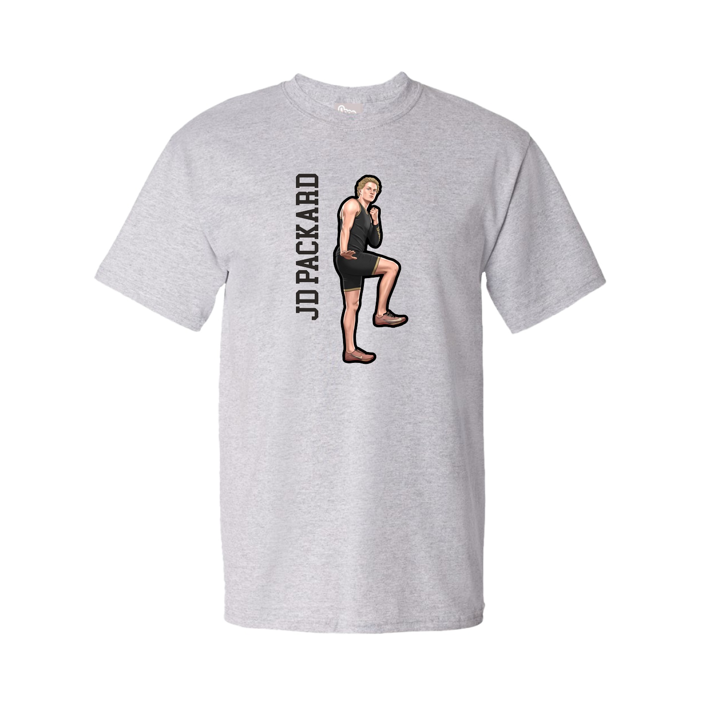 Youth Tee — Name Vertical in Grey