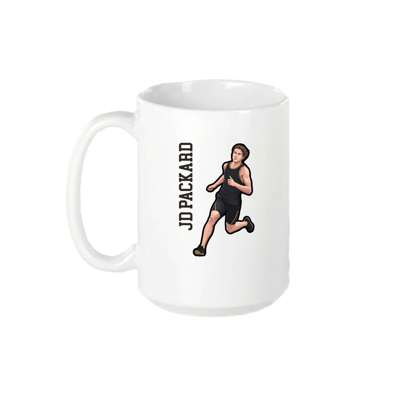 15oz Coffee Mug — Name Vertical in White