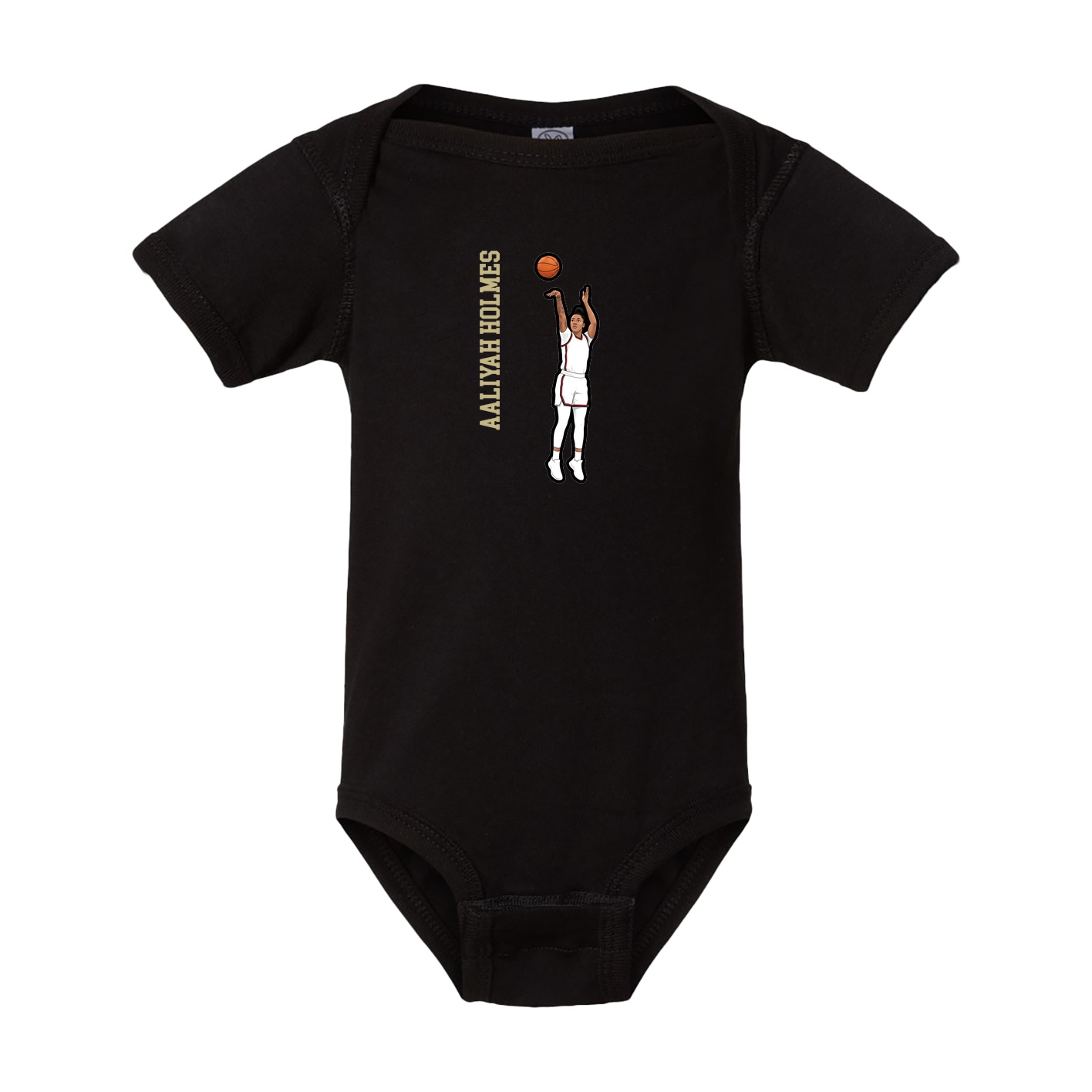 Baby Onesie — Name Vertical in Black