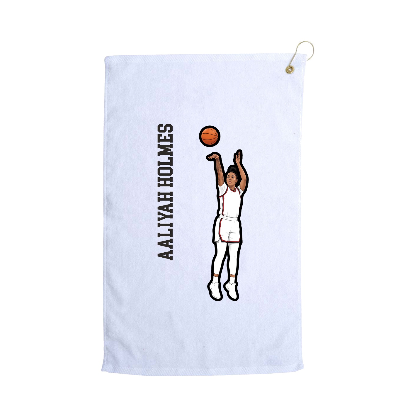 Golf Towel — Name Vertical in White