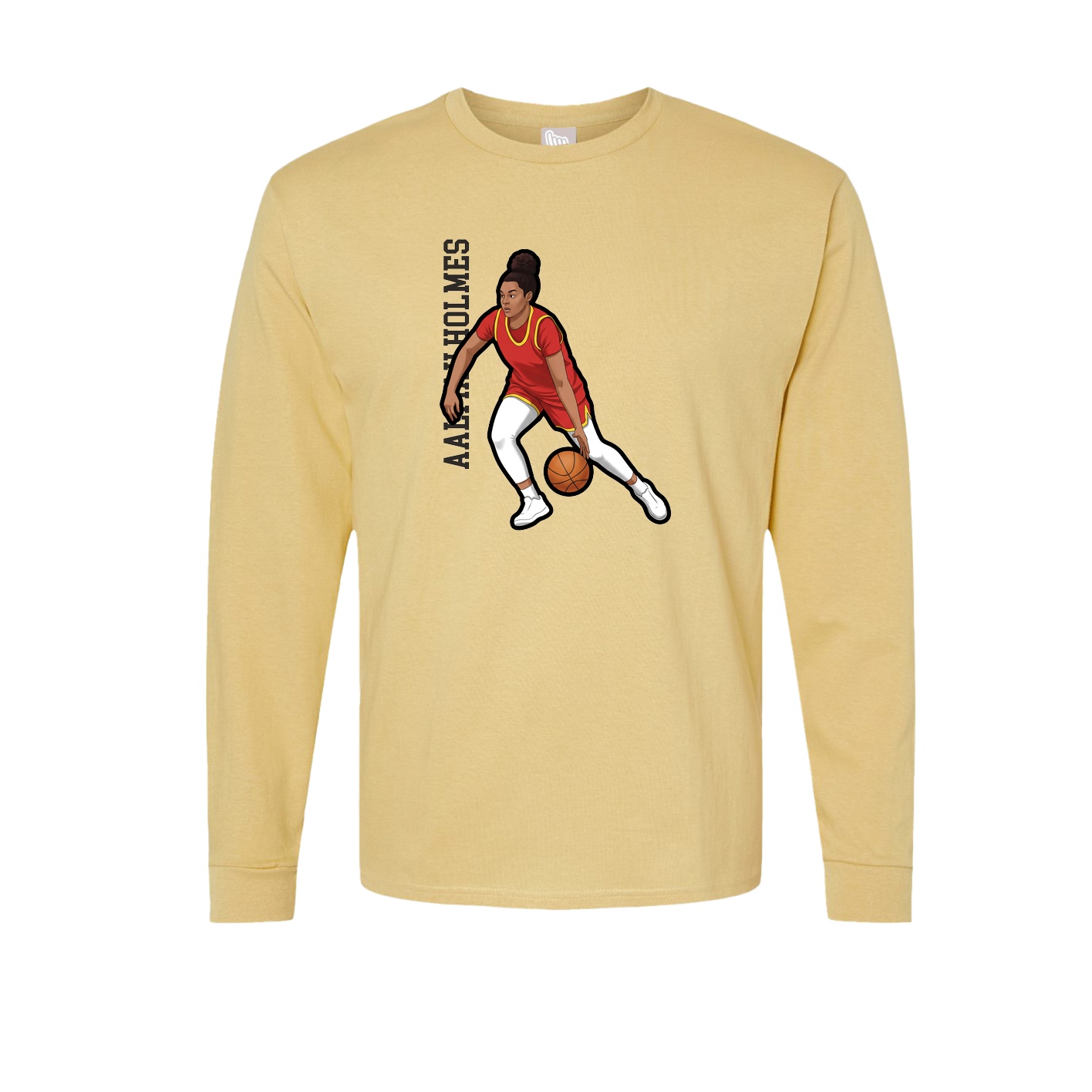 Long Sleeve Tee — Name Vertical in Vegas Gold
