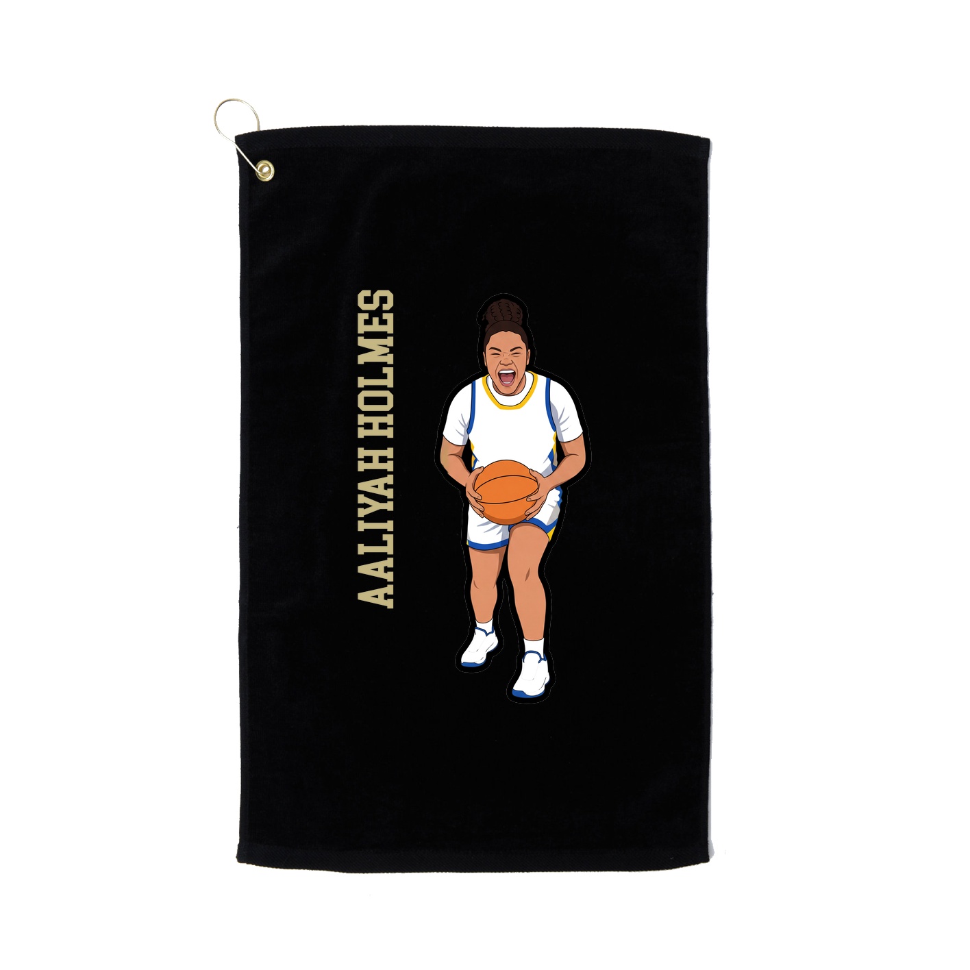 Golf Towel — Name Vertical in Black