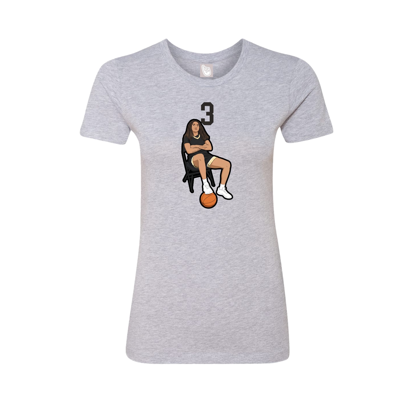 Womens Tee — Number Top in Grey