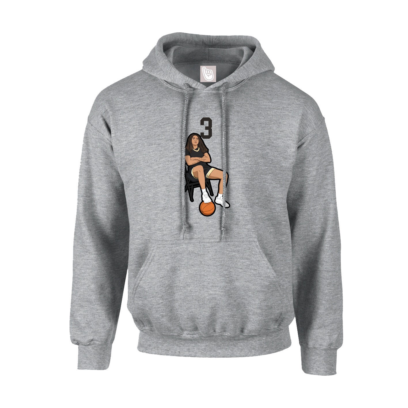 Hoodie — Number Top in Grey
