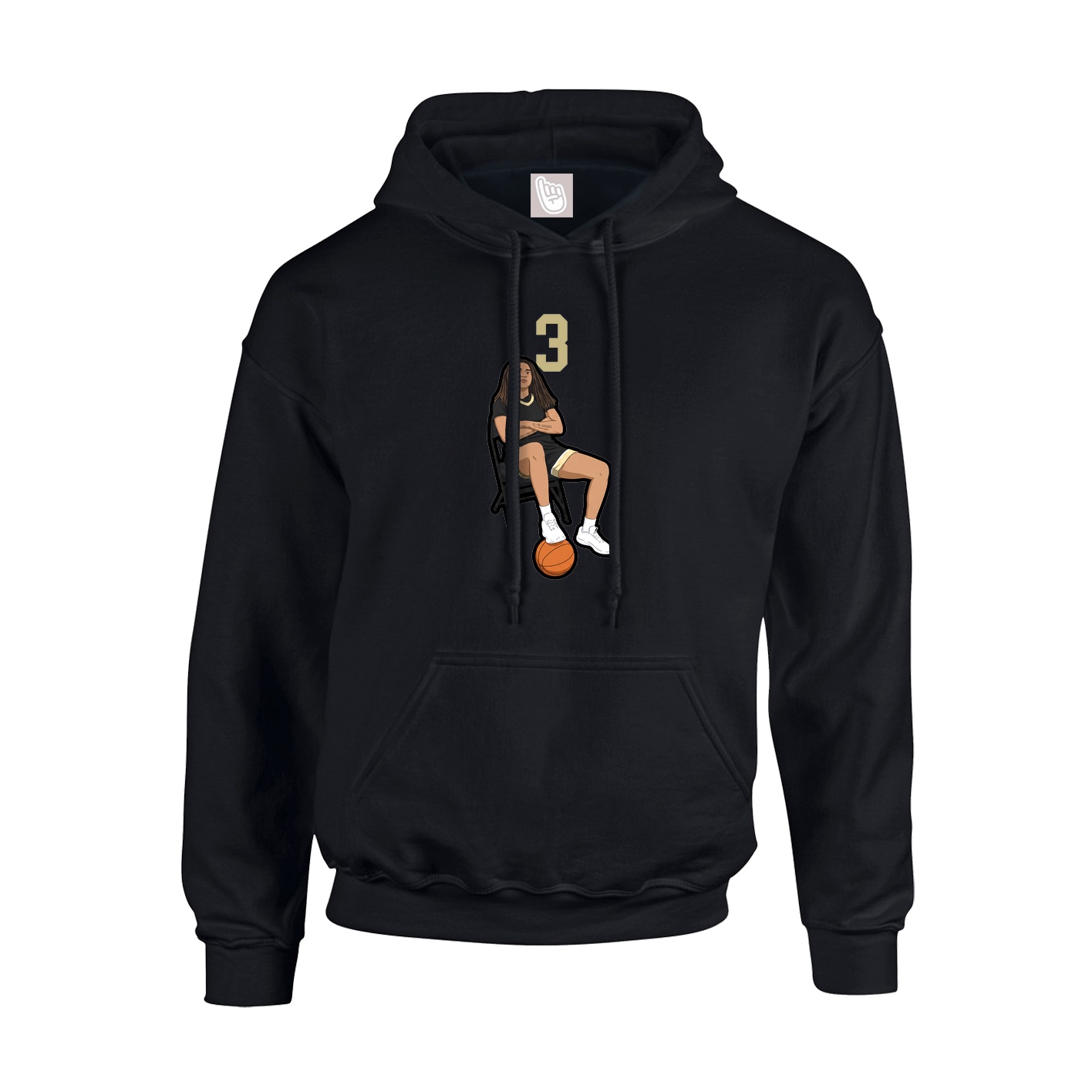 Youth Hoodie — Number Top in Black