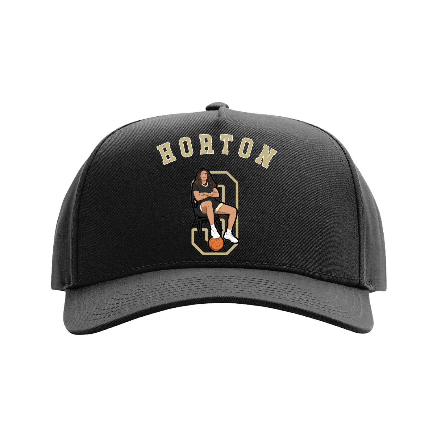 Full Fabric Five-Panel Champ Cap — Shirsey Arch in Black