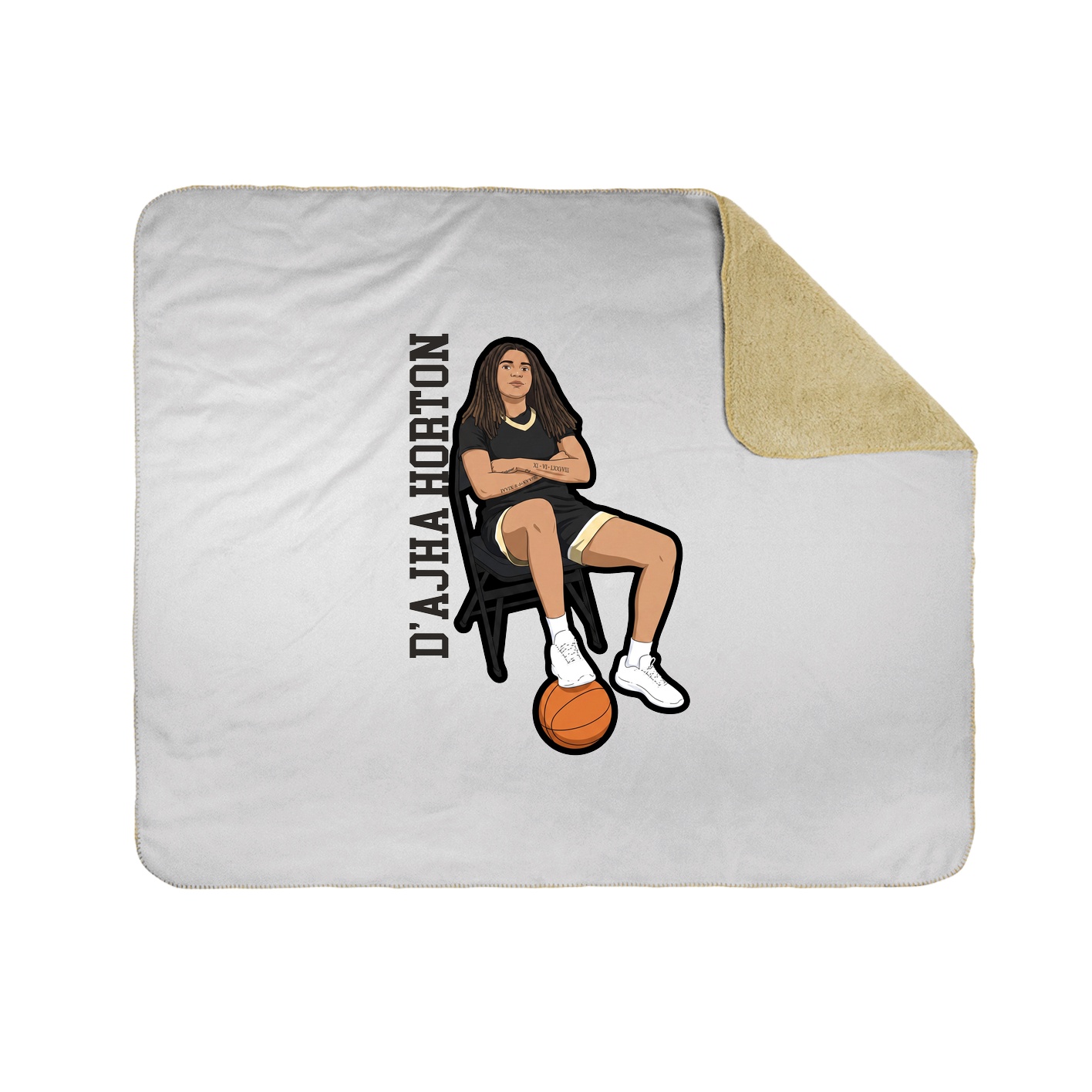 Throw Blanket — Name Vertical in White