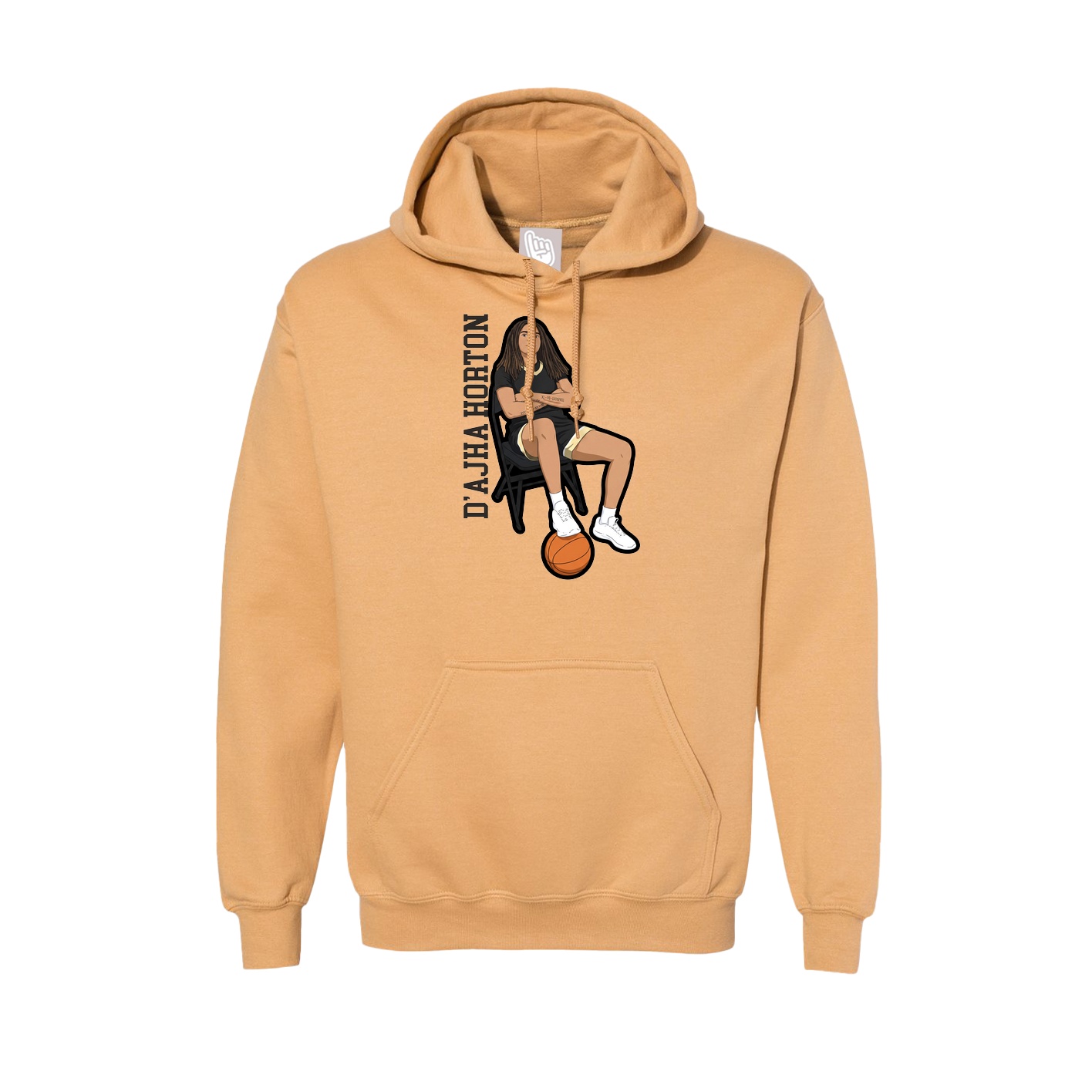 Hoodie — Name Vertical in Vegas Gold
