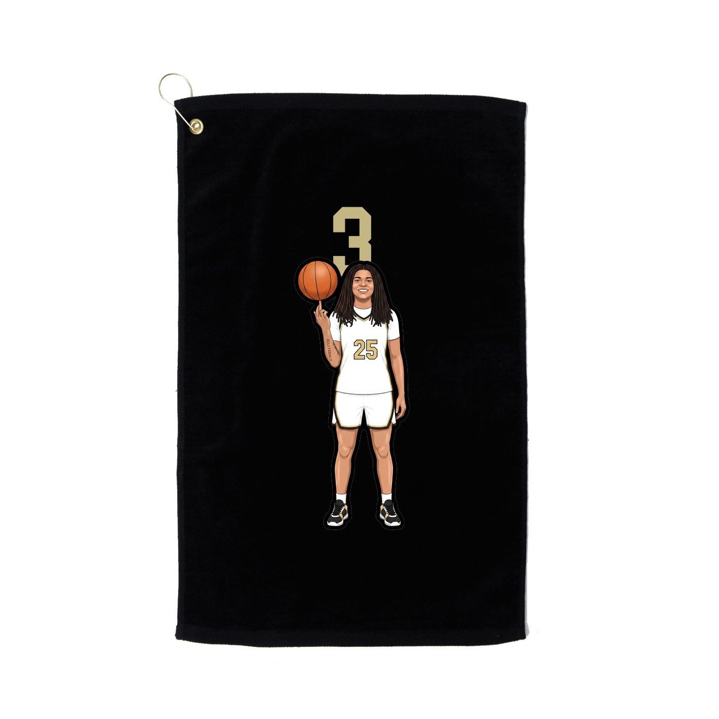Golf Towel — Number Top in Black