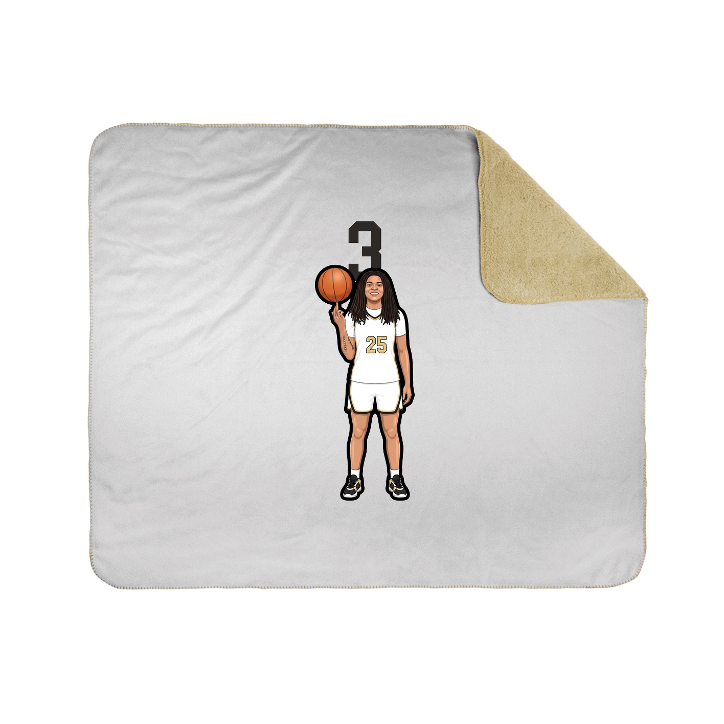 Throw Blanket — Number Top in White