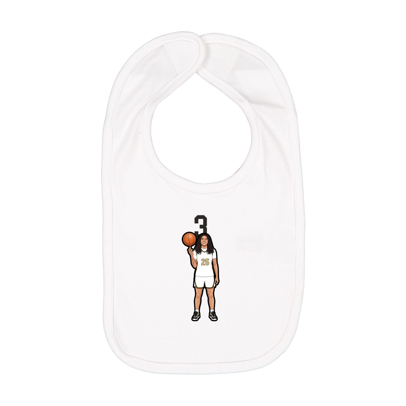 Infant Bib — Number Top in White