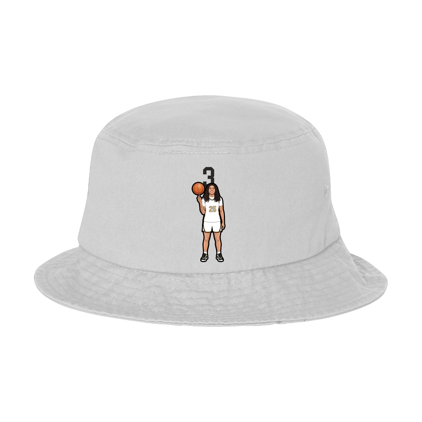 Bucket Cap — Number Top in White