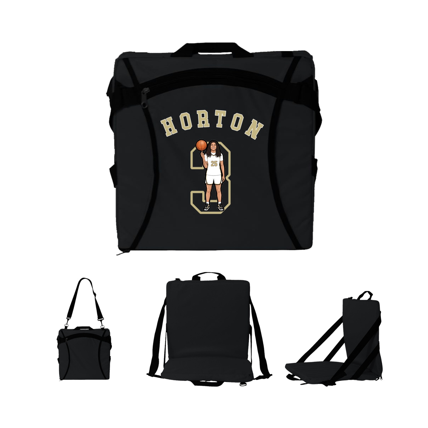 Folding Stadium Seat — Shirsey Arch in Black