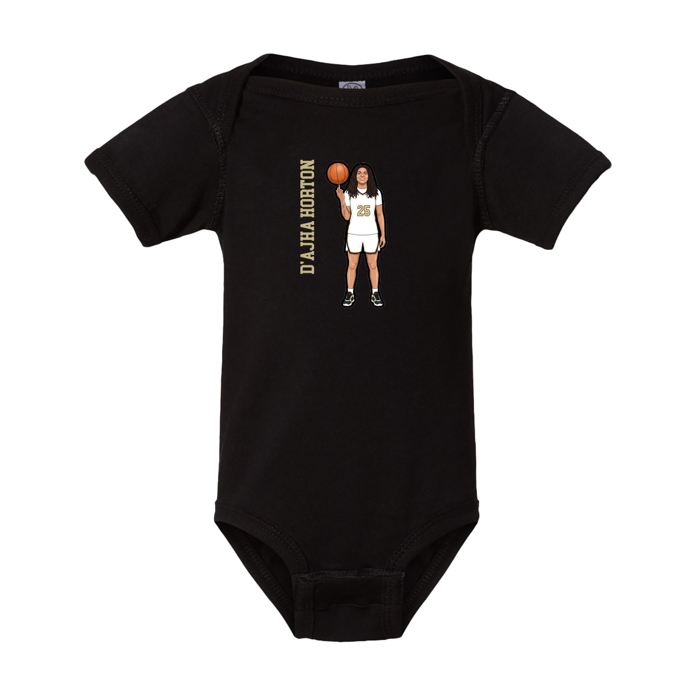 Baby Onesie — Name Vertical in Black