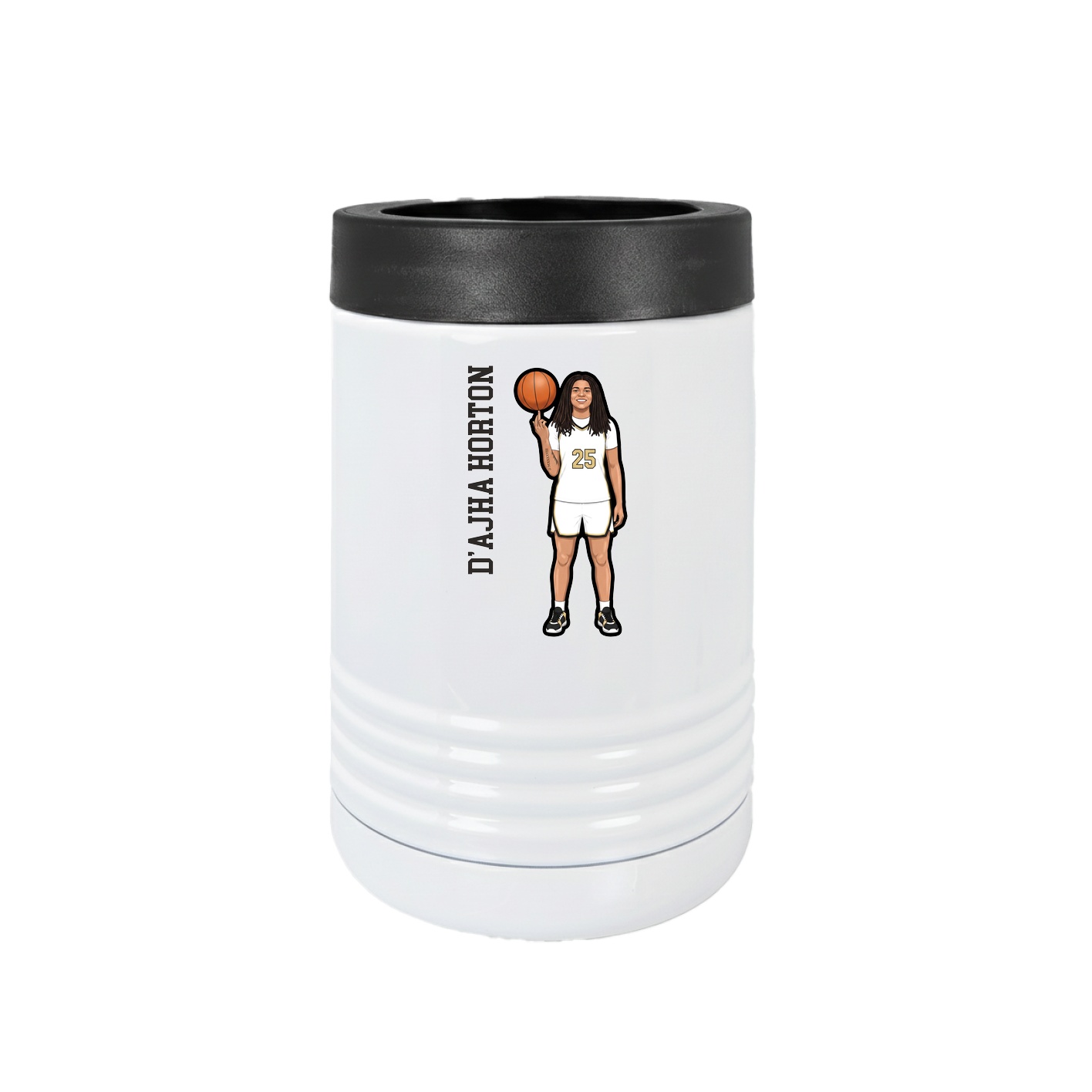 Beverage Holder — Name Vertical in White