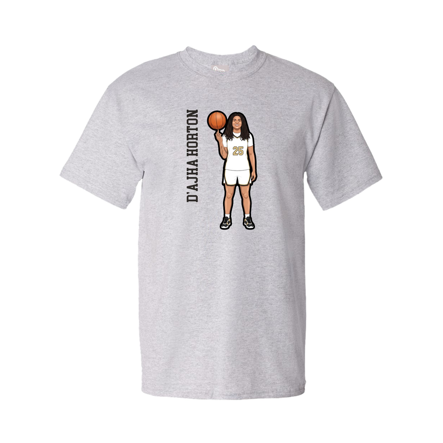 Youth Tee — Name Vertical in Grey