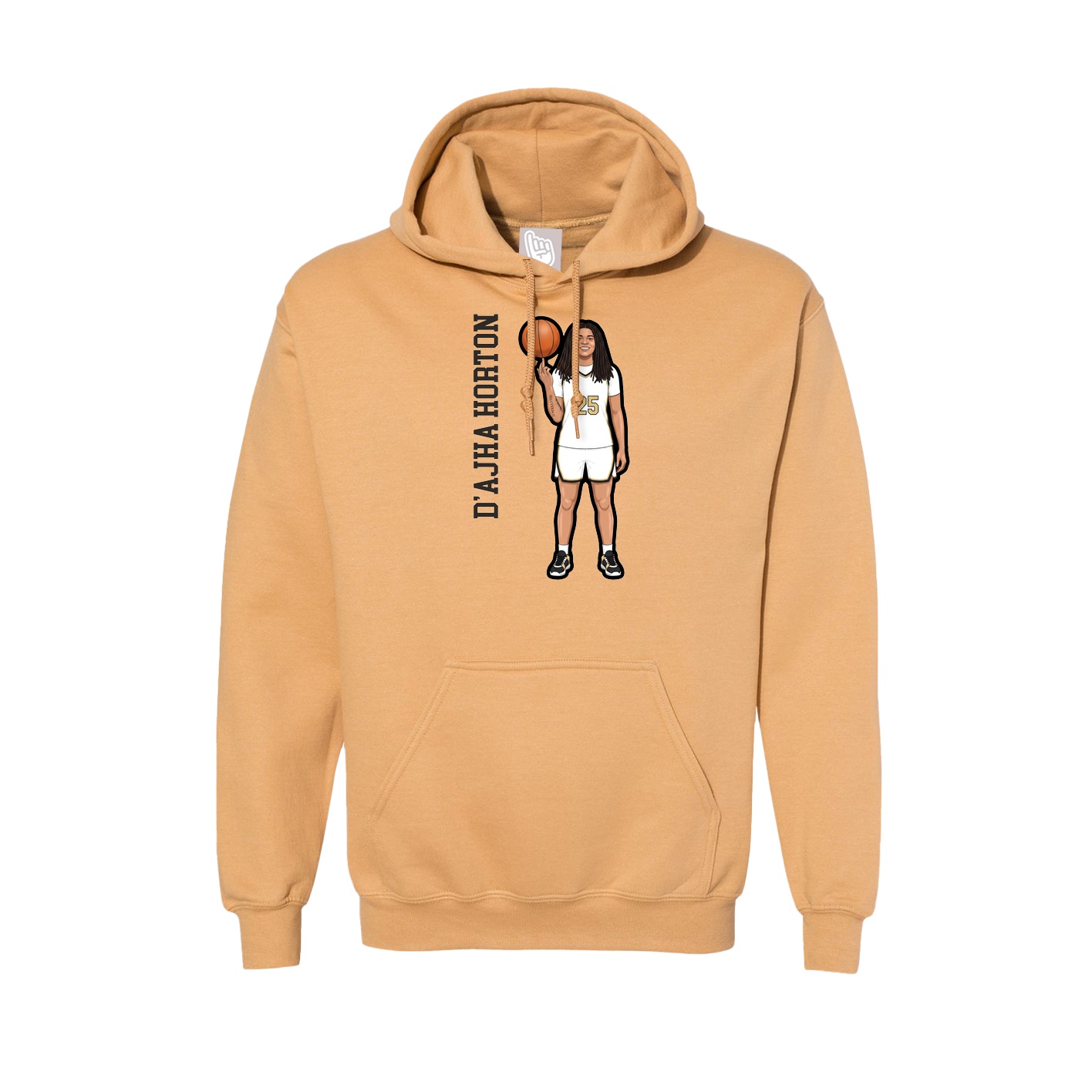 Hoodie — Name Vertical in Vegas Gold