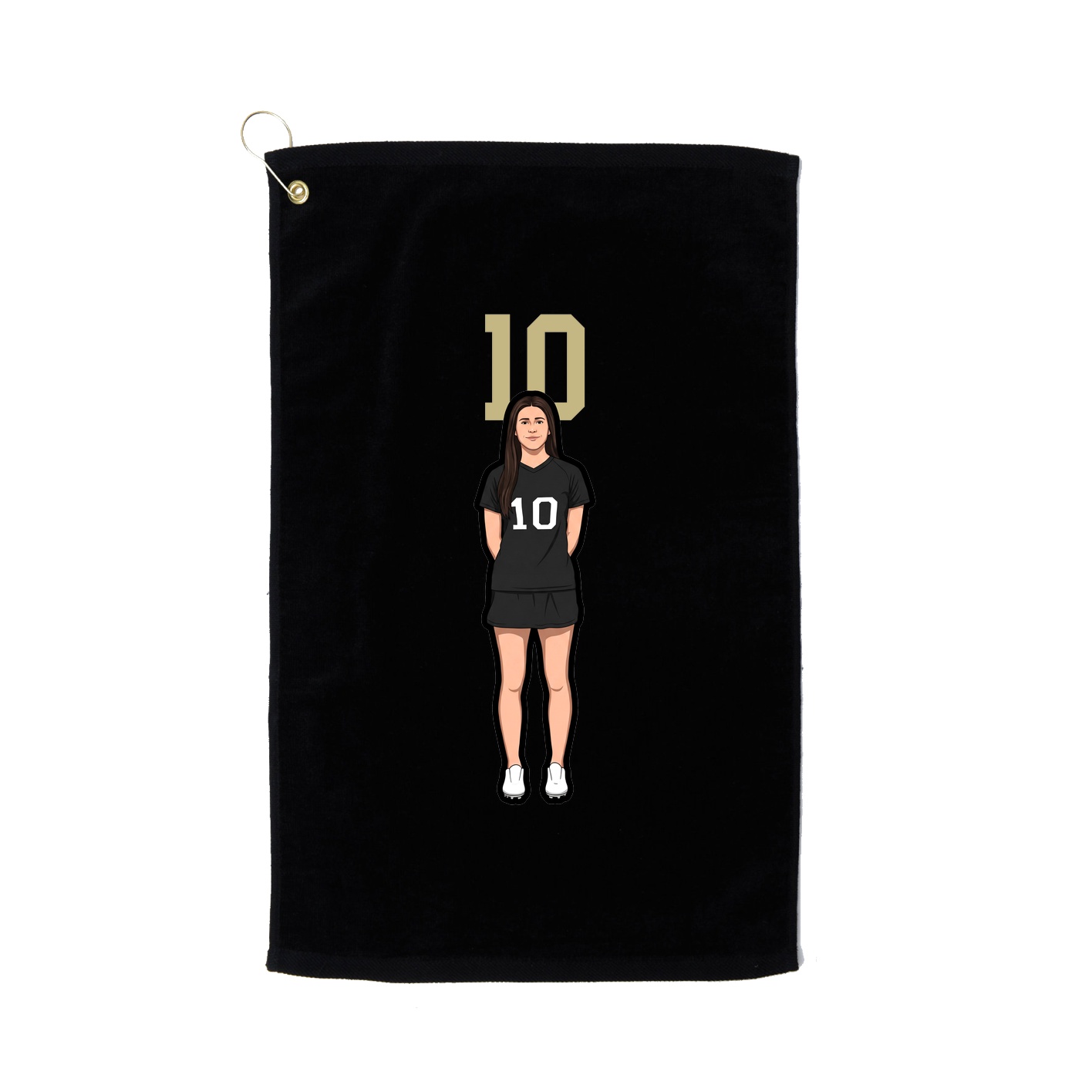 Golf Towel — Number Top in Black