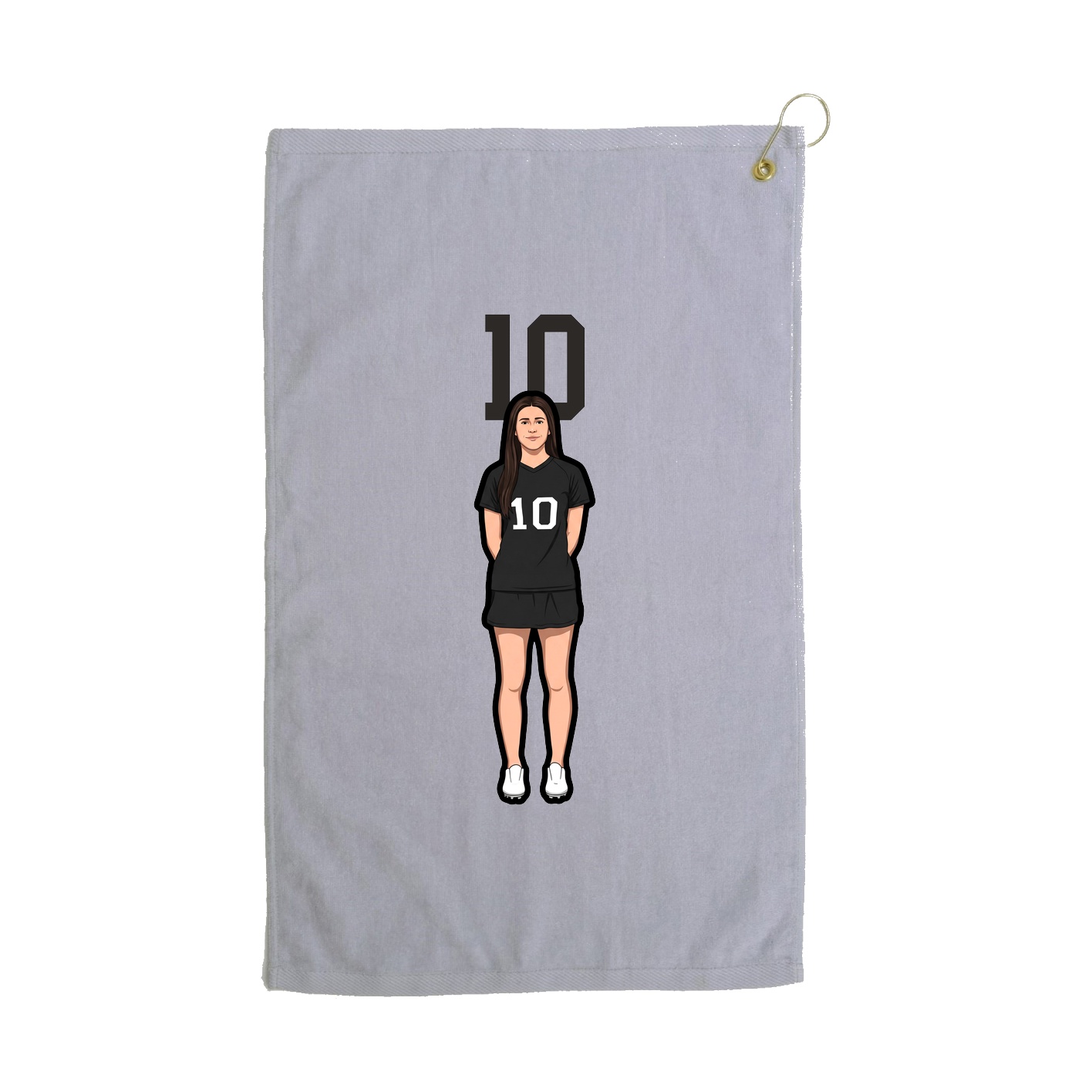 Golf Towel — Number Top in Grey
