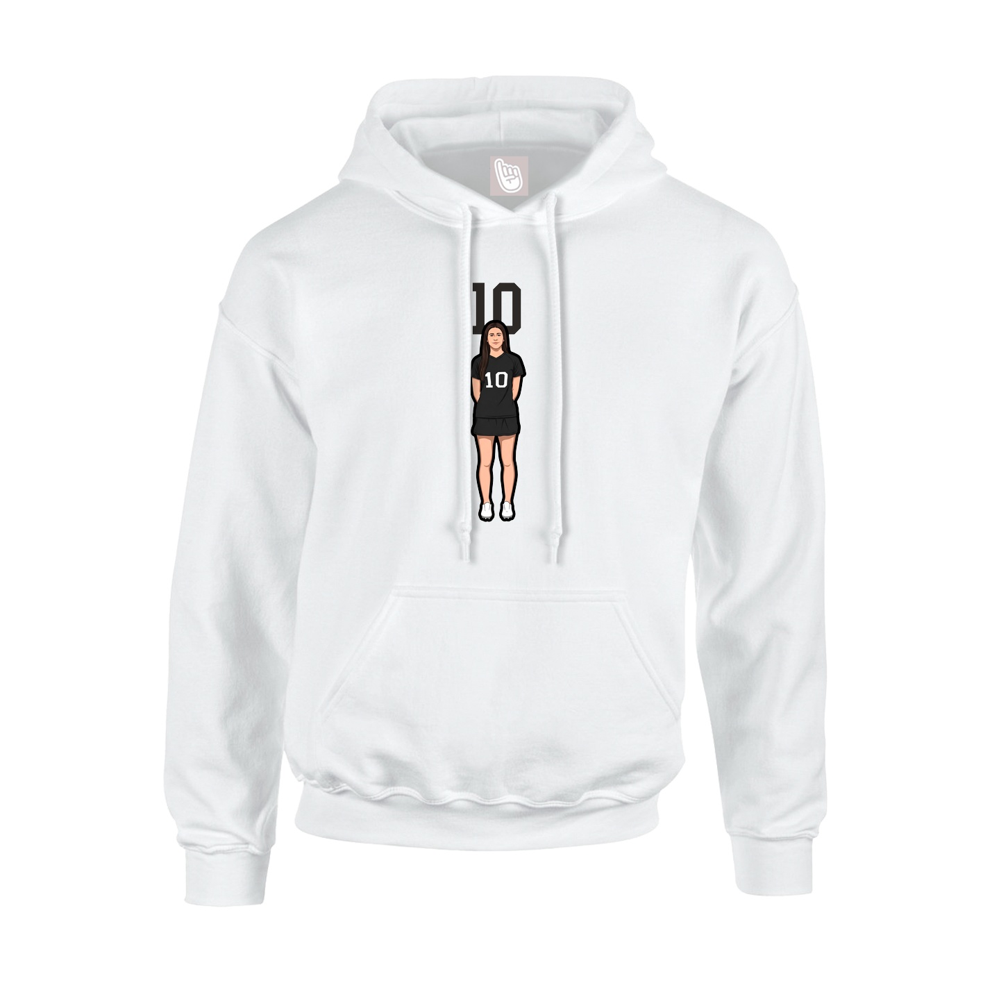 Youth Hoodie — Number Top in White