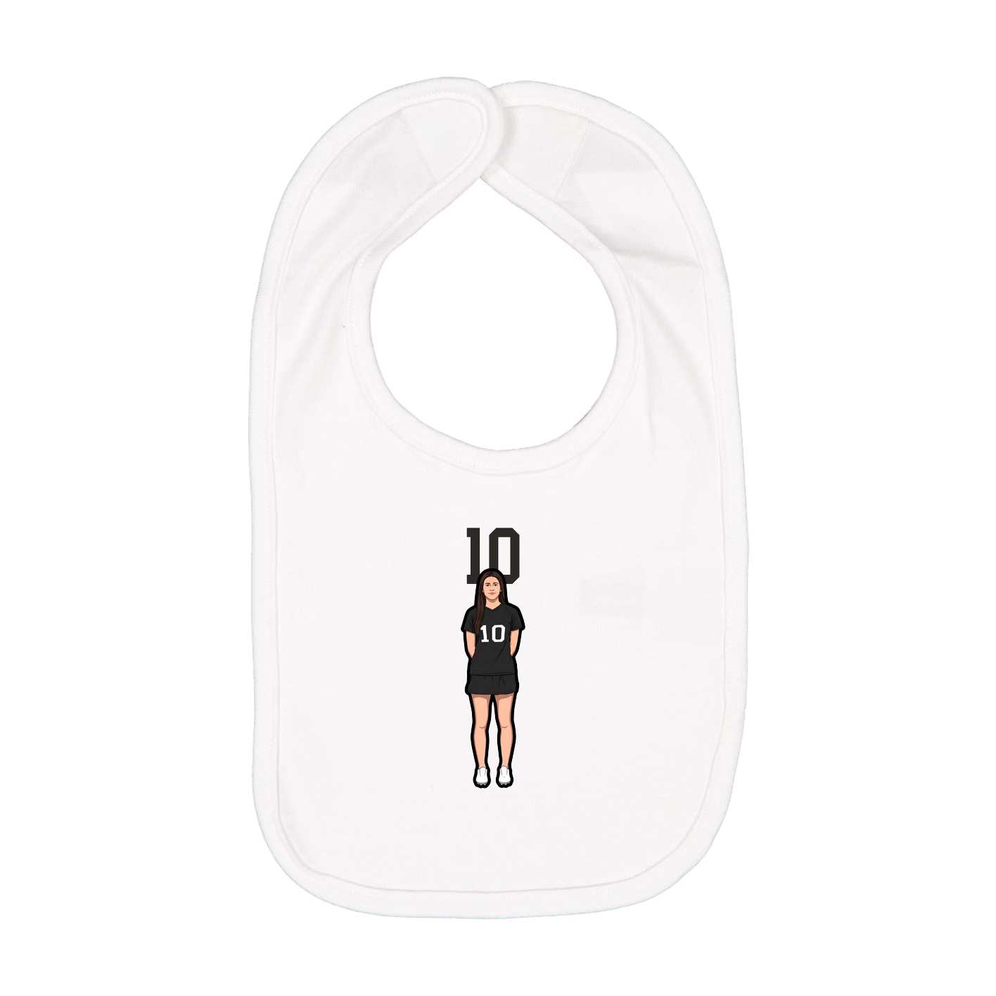 Infant Bib — Number Top in White