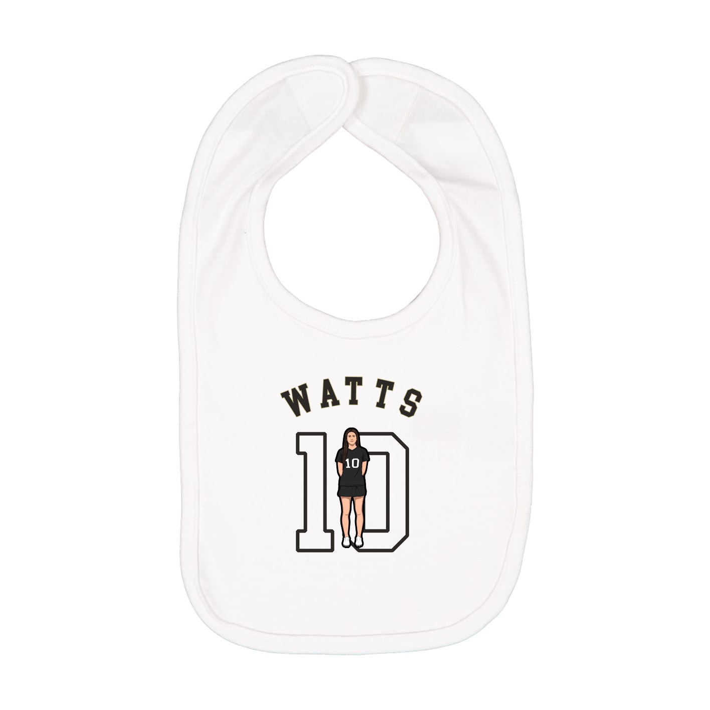 Infant Bib — Shirsey Arch in White