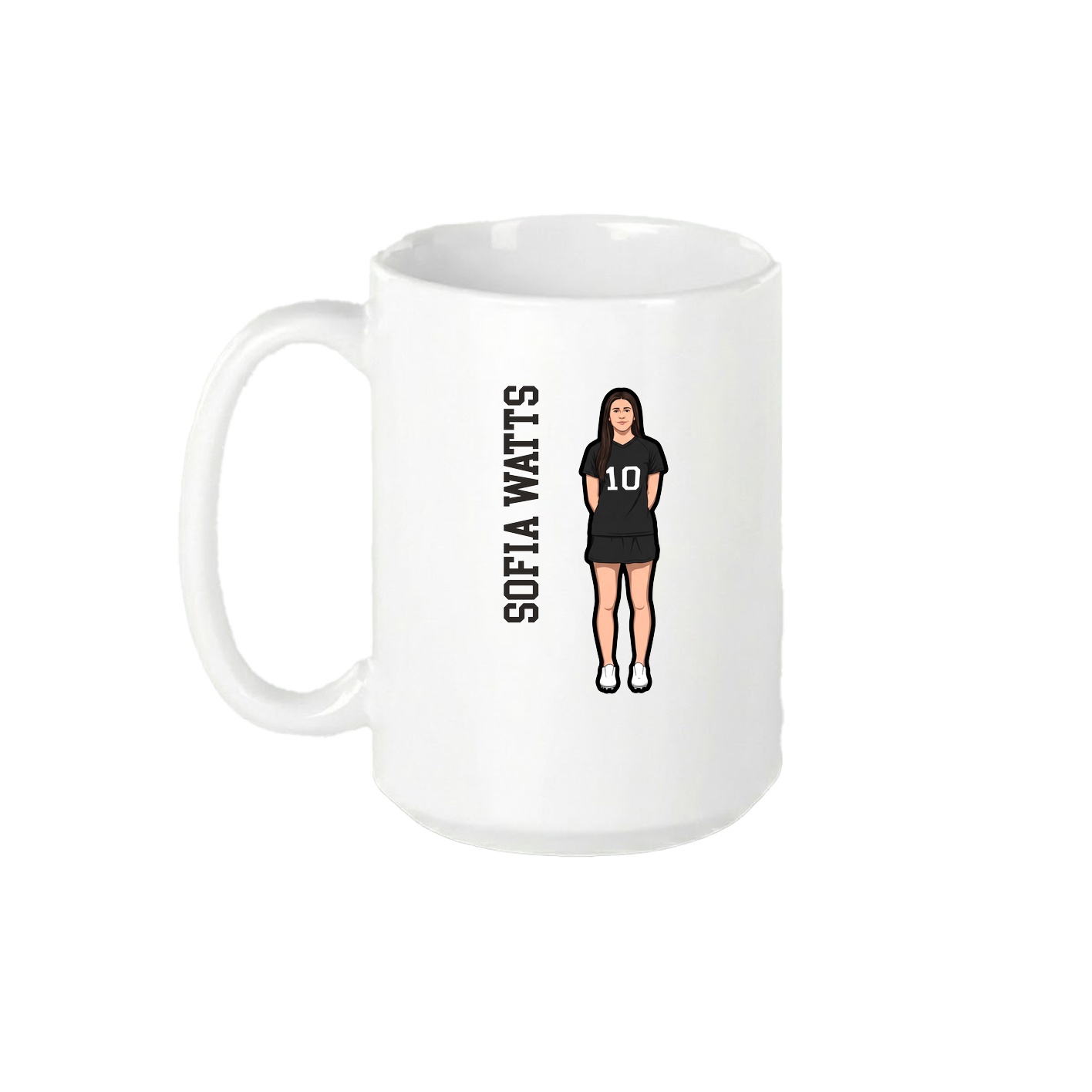 15oz Coffee Mug — Name Vertical in White