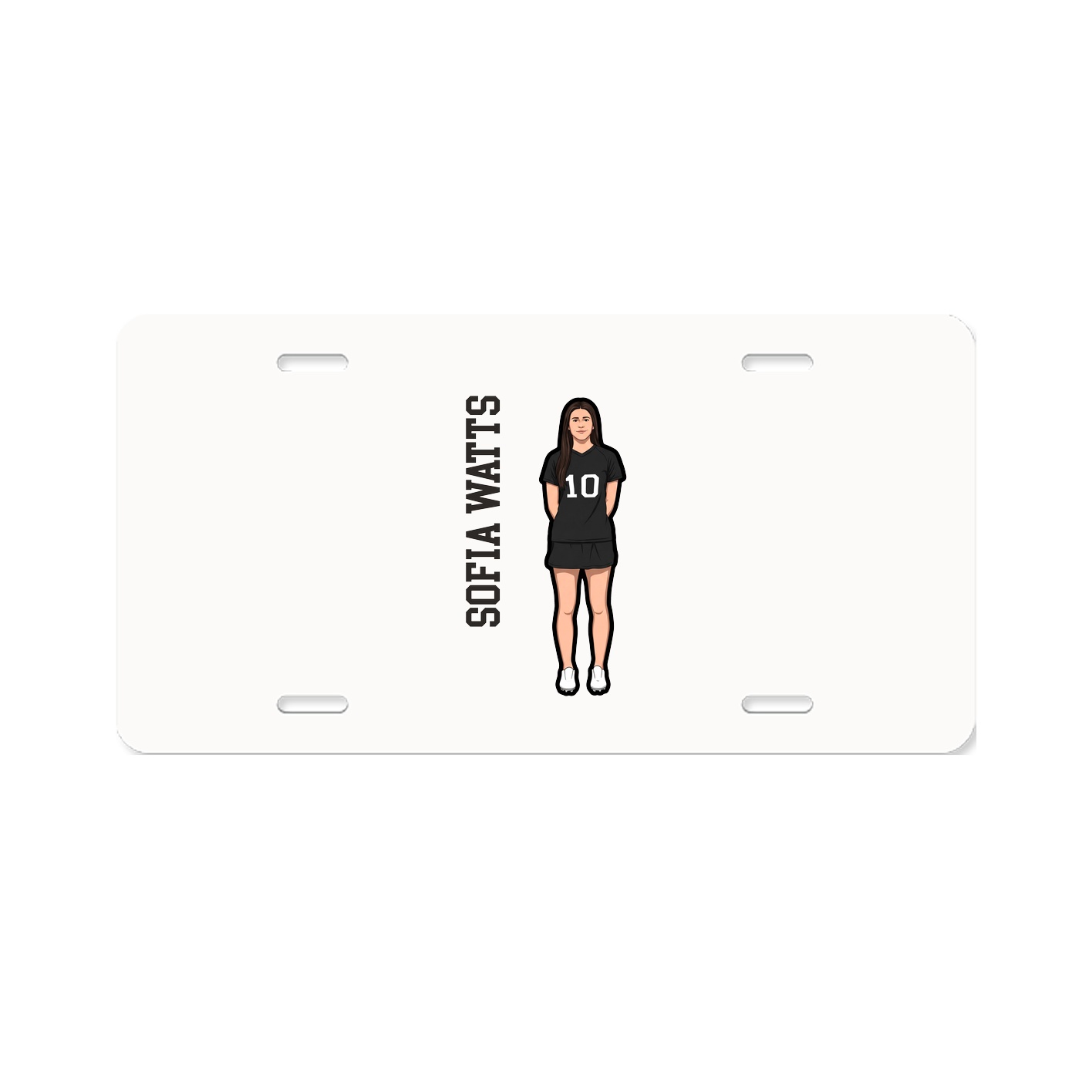 License Plate — Name Vertical in Classic