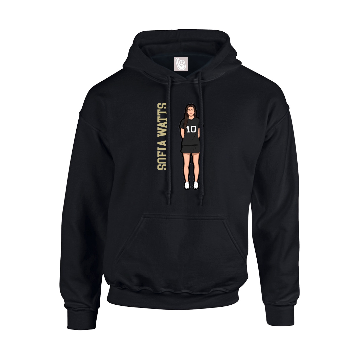 Hoodie — Name Vertical in Black