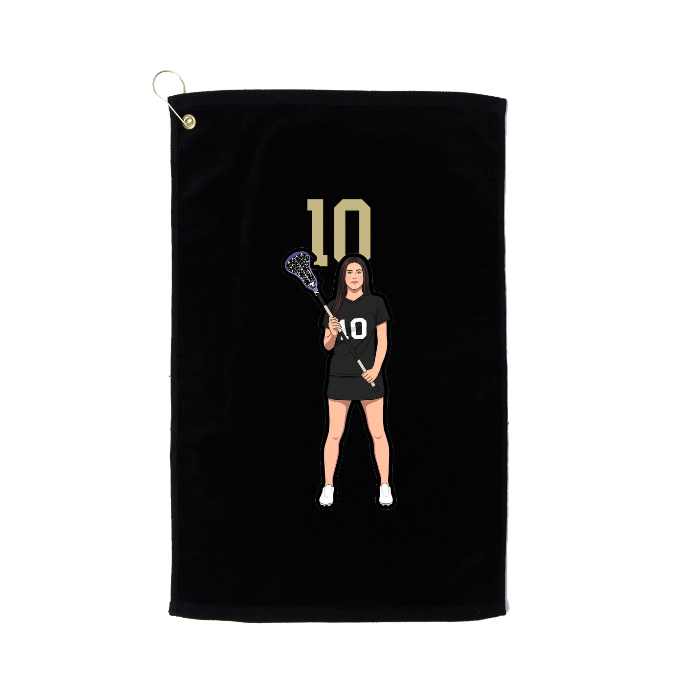 Golf Towel — Number Top in Black