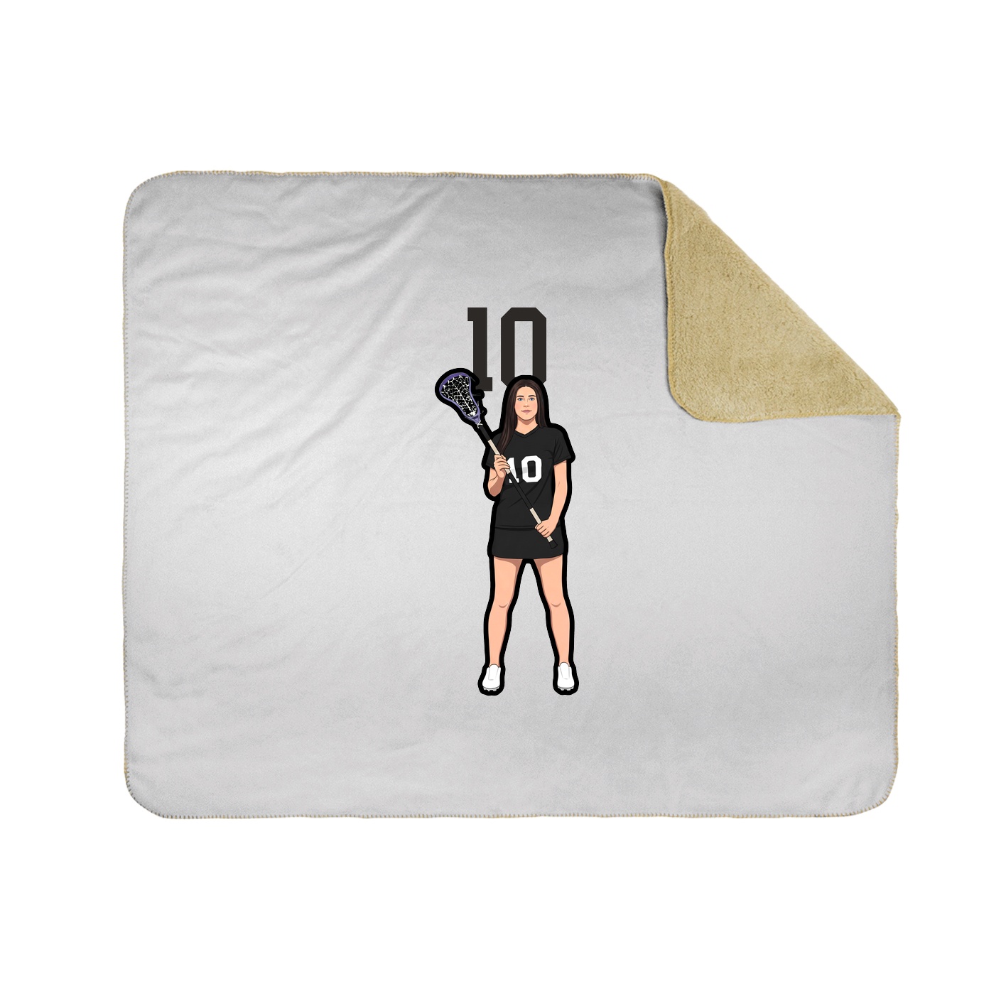 Throw Blanket — Number Top in White