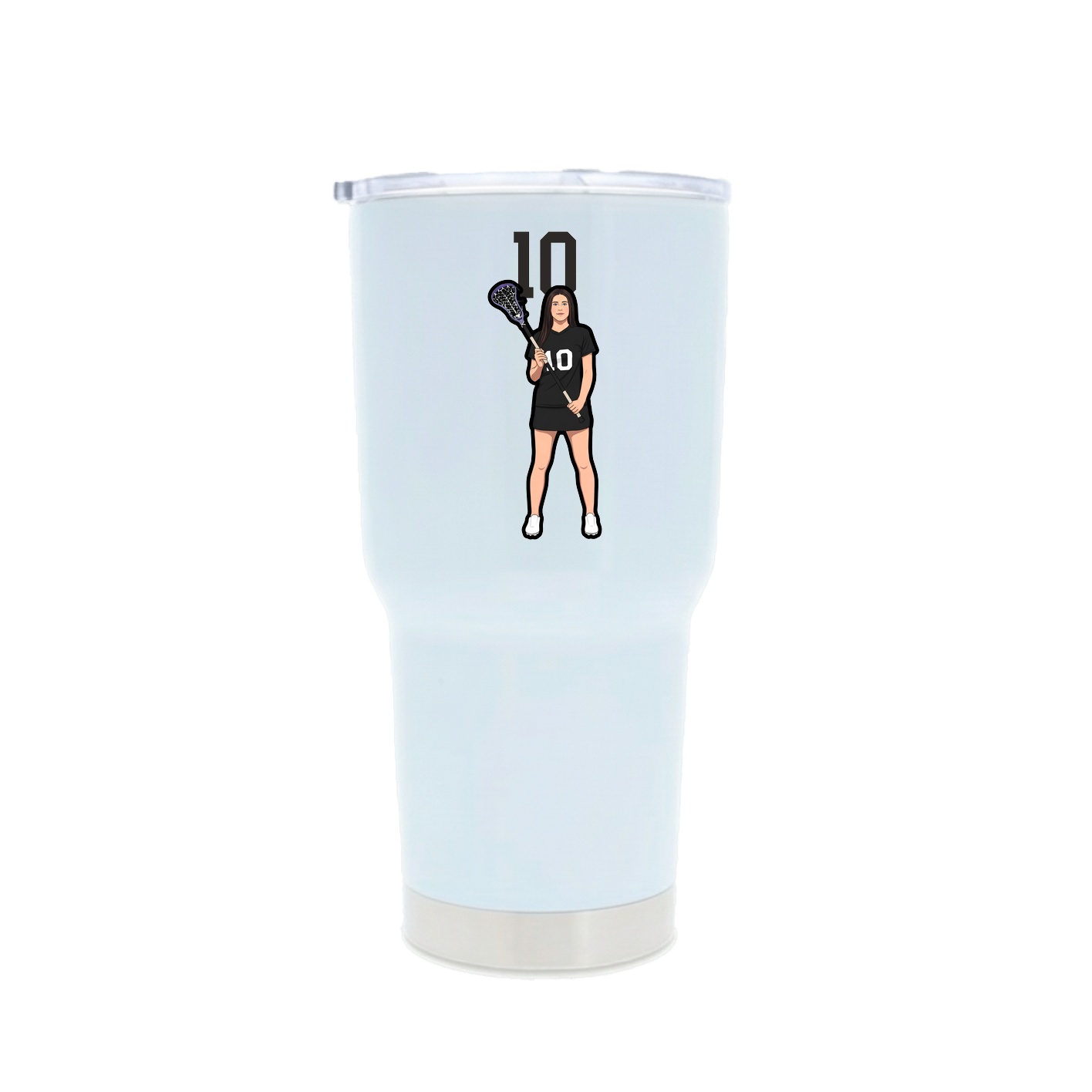 30oz Stainless Steel Tumbler — Number Top in White