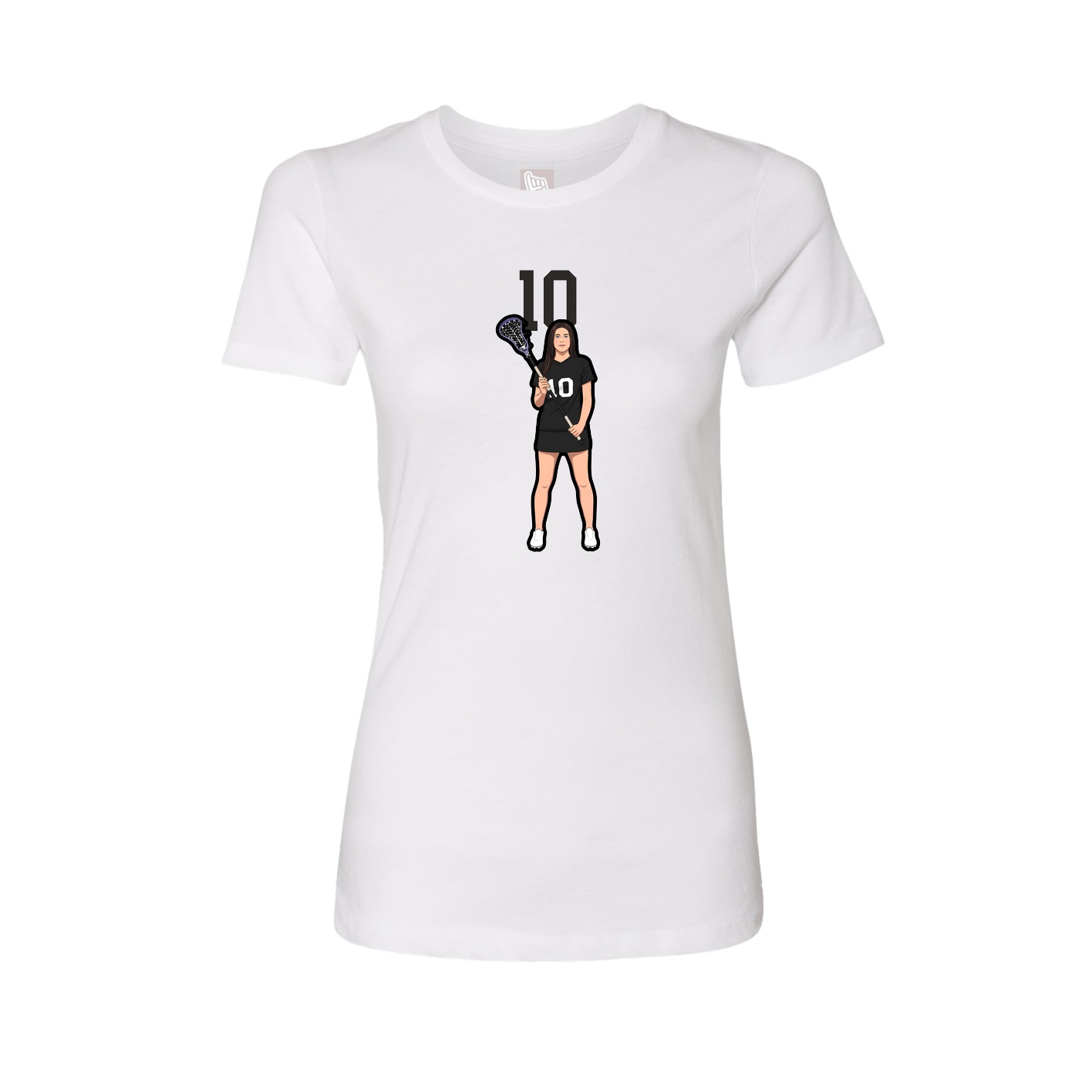 Fitted Women's Tee — Number Top in White