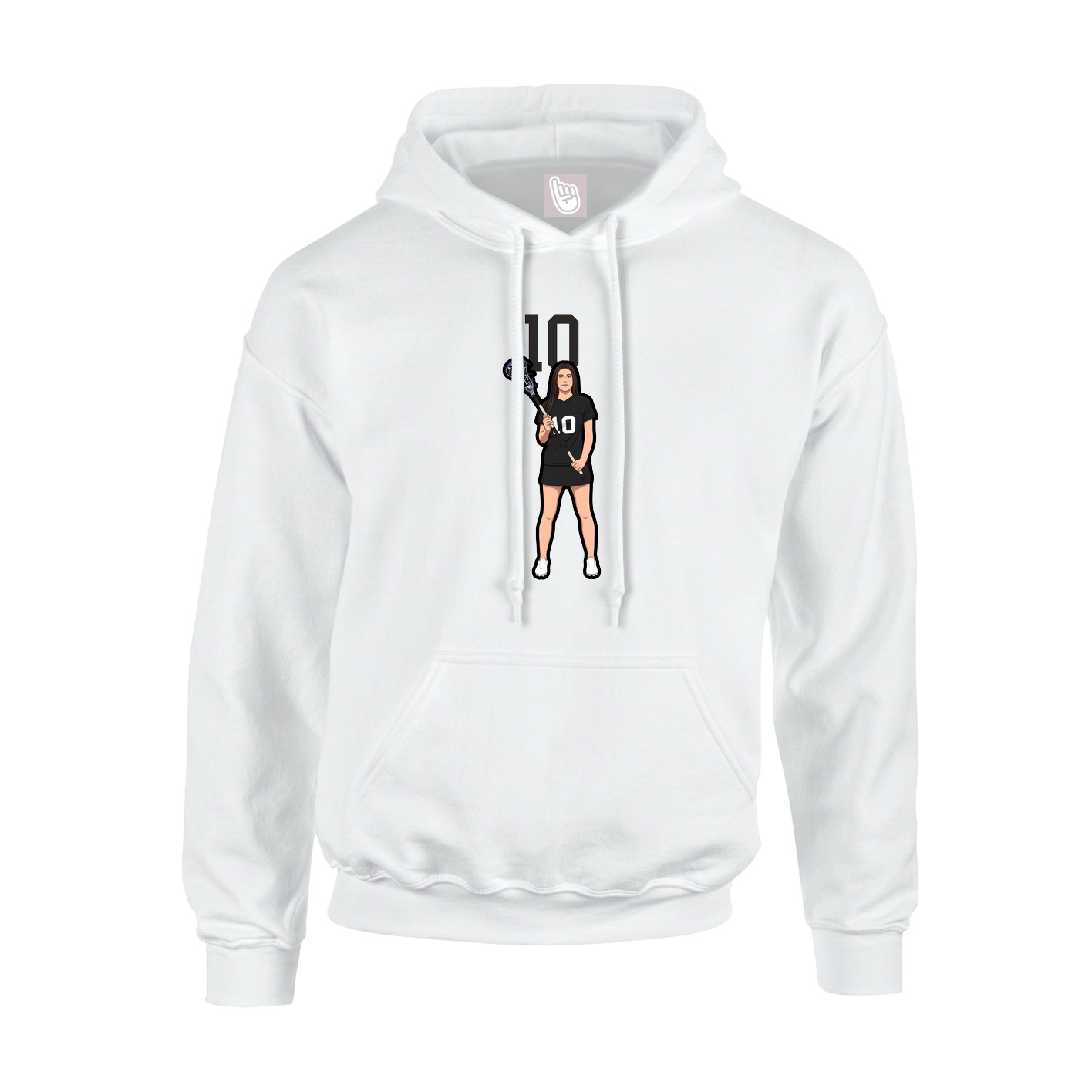 Hoodie — Number Top in White