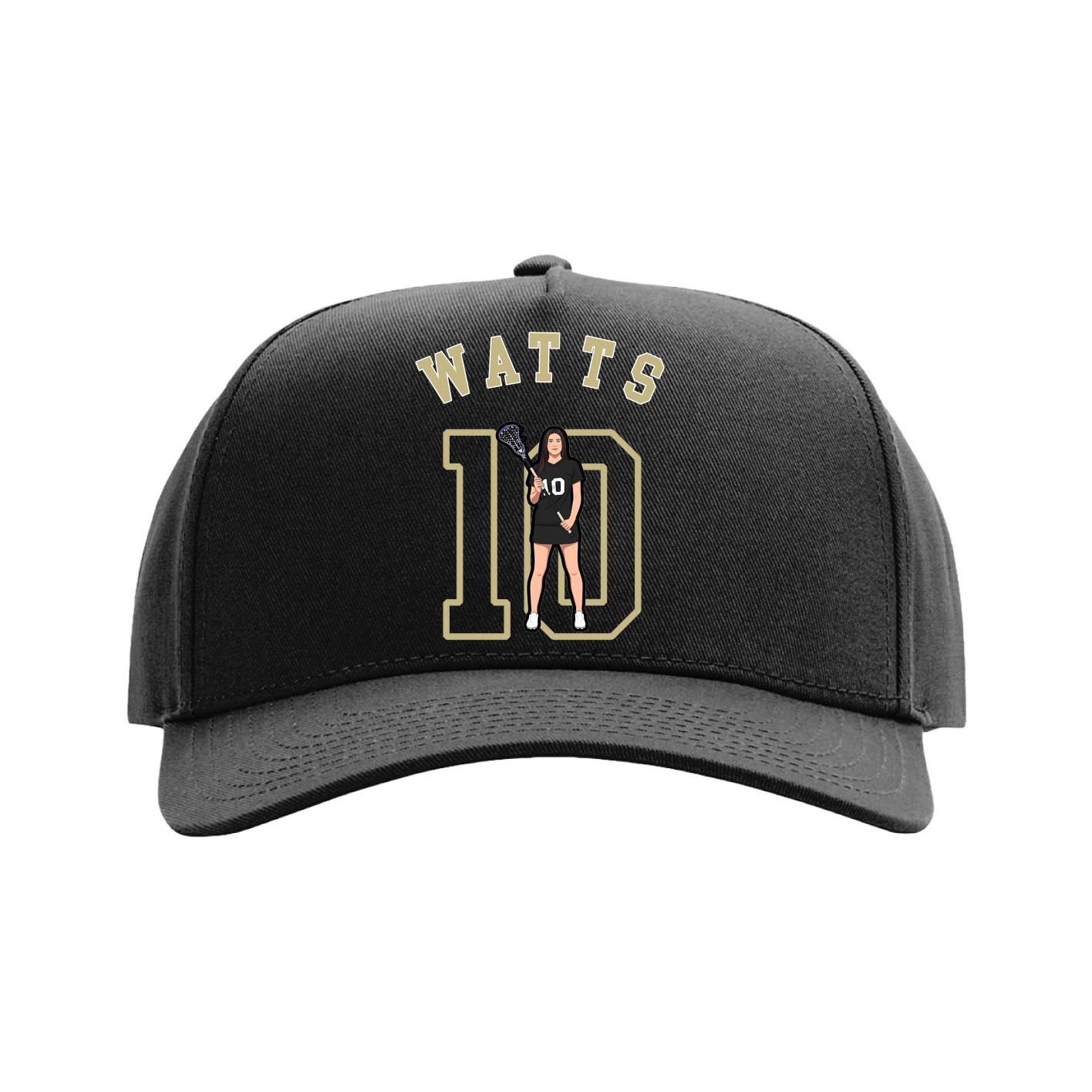 Full Fabric Five-Panel Champ Cap — Shirsey Arch in Black
