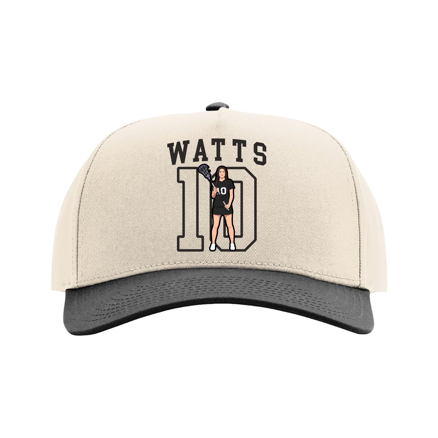 Full Fabric Five-Panel Champ Cap — Shirsey in Cream/Black