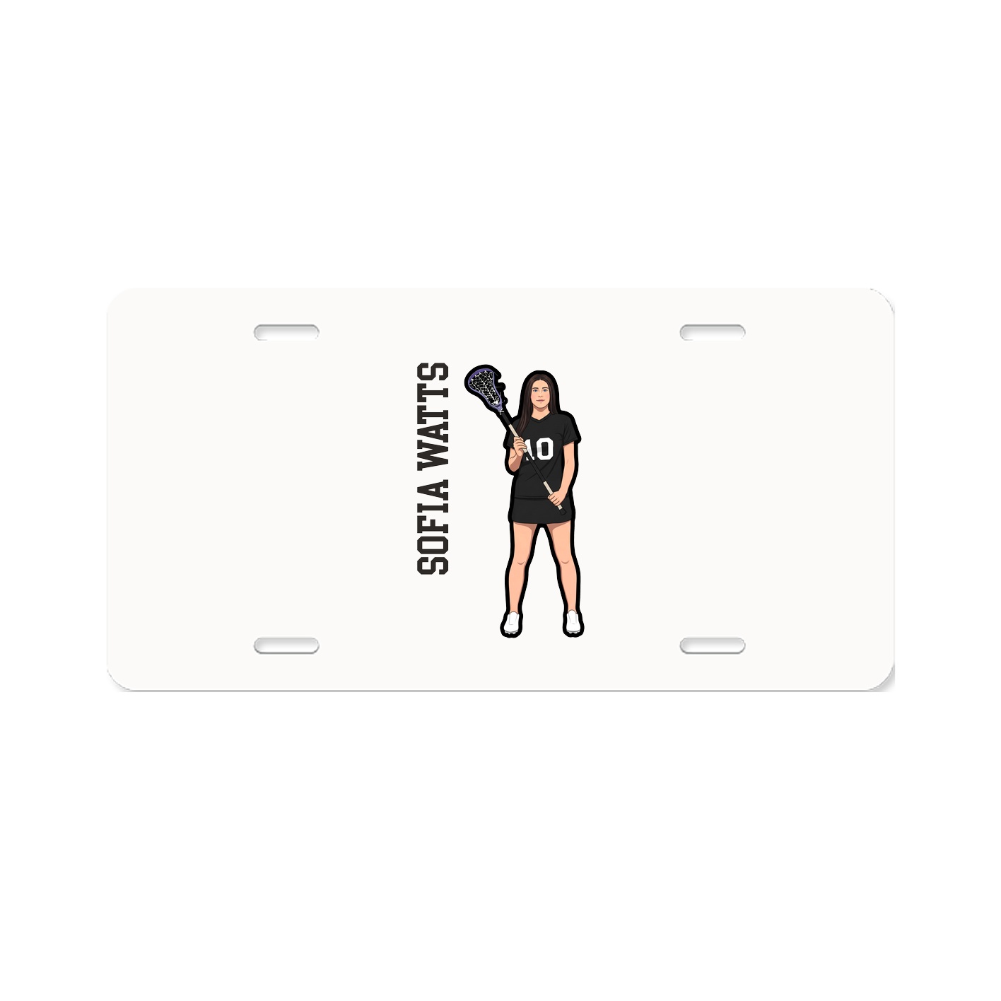 License Plate — Name Vertical in Classic