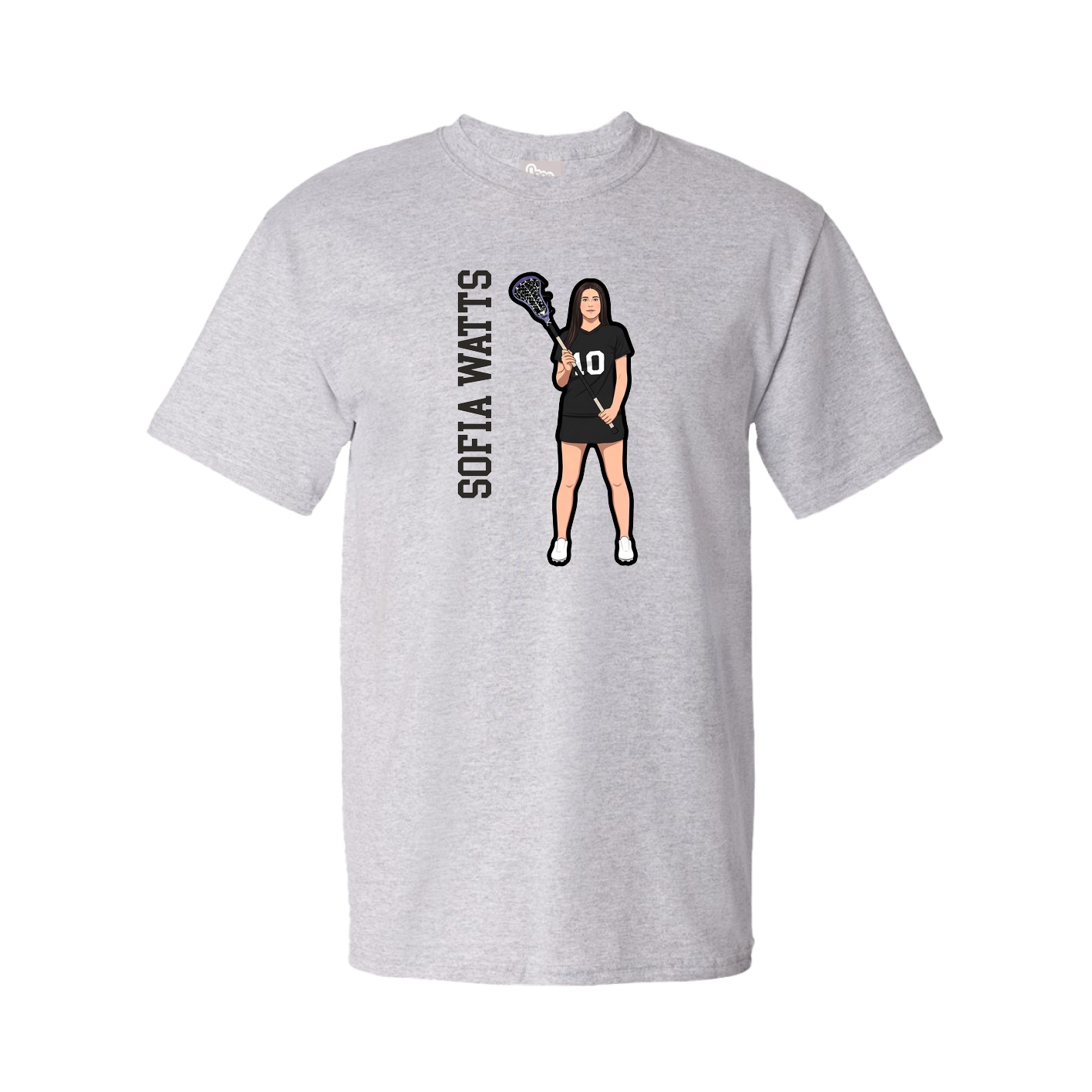 Youth Tee — Name Vertical in Grey