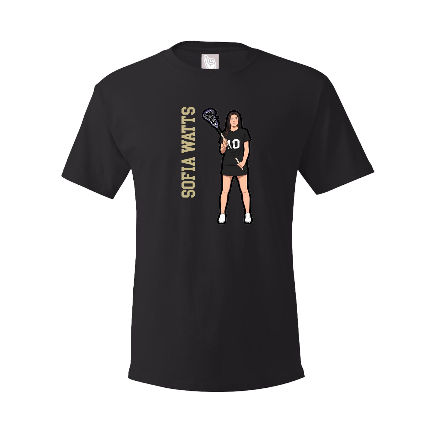 Youth Tee — Name Vertical in Black